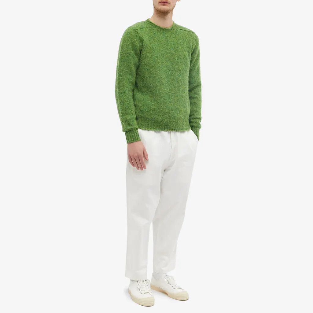 Jamiesons Of Shetland 💚 JAMIESON'S OF SHETLAND BRUSHED CREW KNIT Leprechaun Size US L / EU 52-54 / 3 - 4 Thumbnail