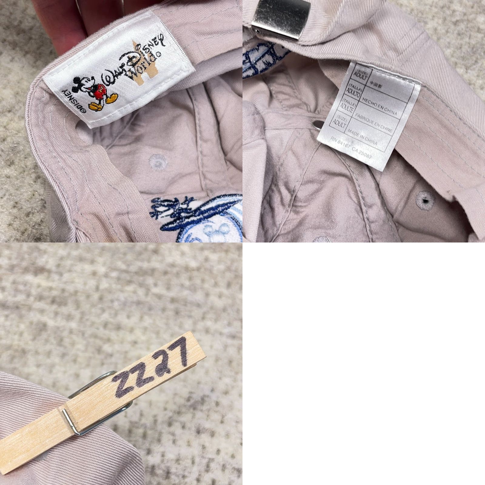 Disney VINTAGE Disney Hat Cap Strap Back Tan Khaki Surfing Peace Sign Dad Mickey Mouse VTG Y2K Beig e Size ONE SIZE - 8 Thumbnail