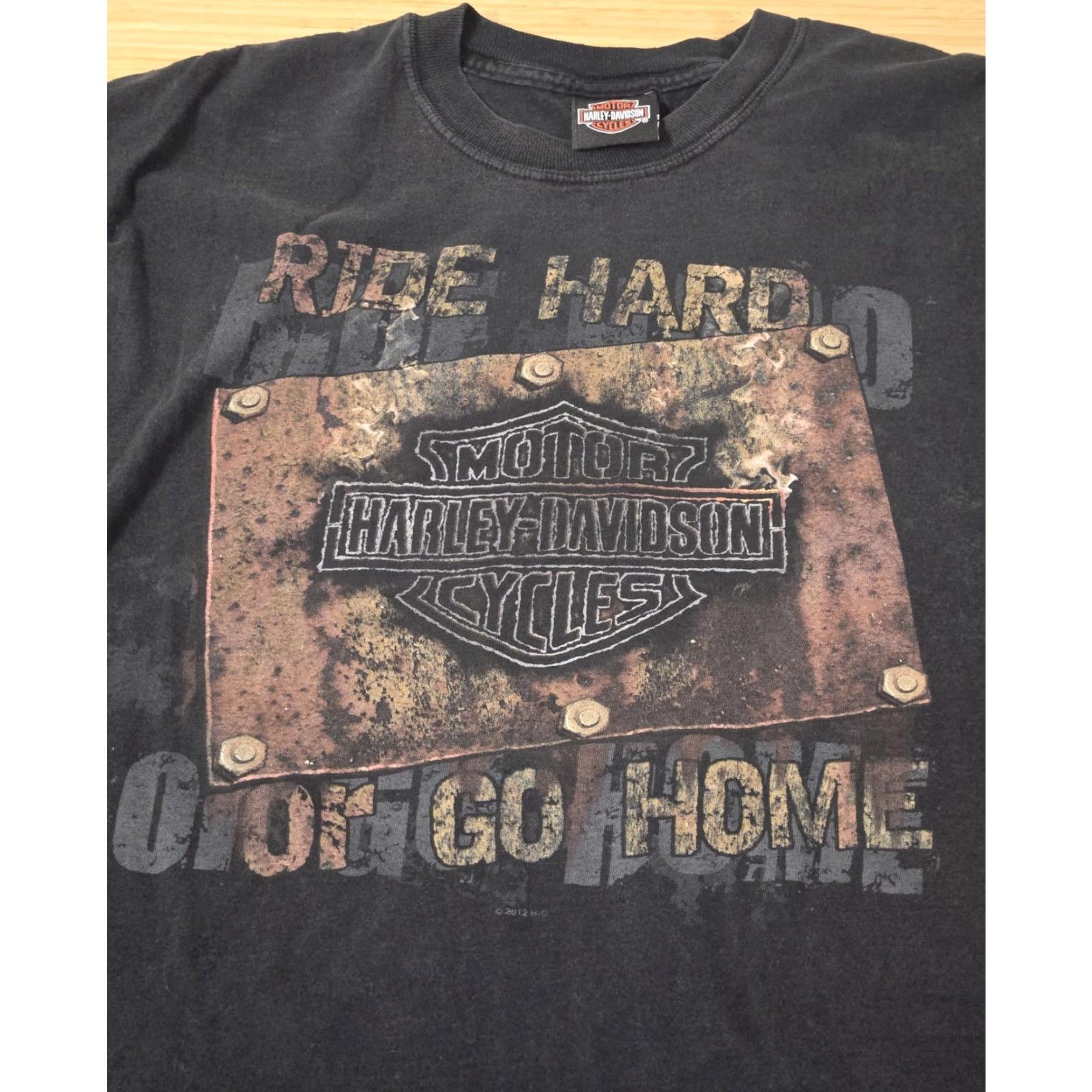 Harley Davidson Harley-Davidson Shirt Mens XL Ride Hard Go Home Black Graphic Print Crew Neck T-Shirt Size US XL / EU 56 / 4 - 2 Thumbnail