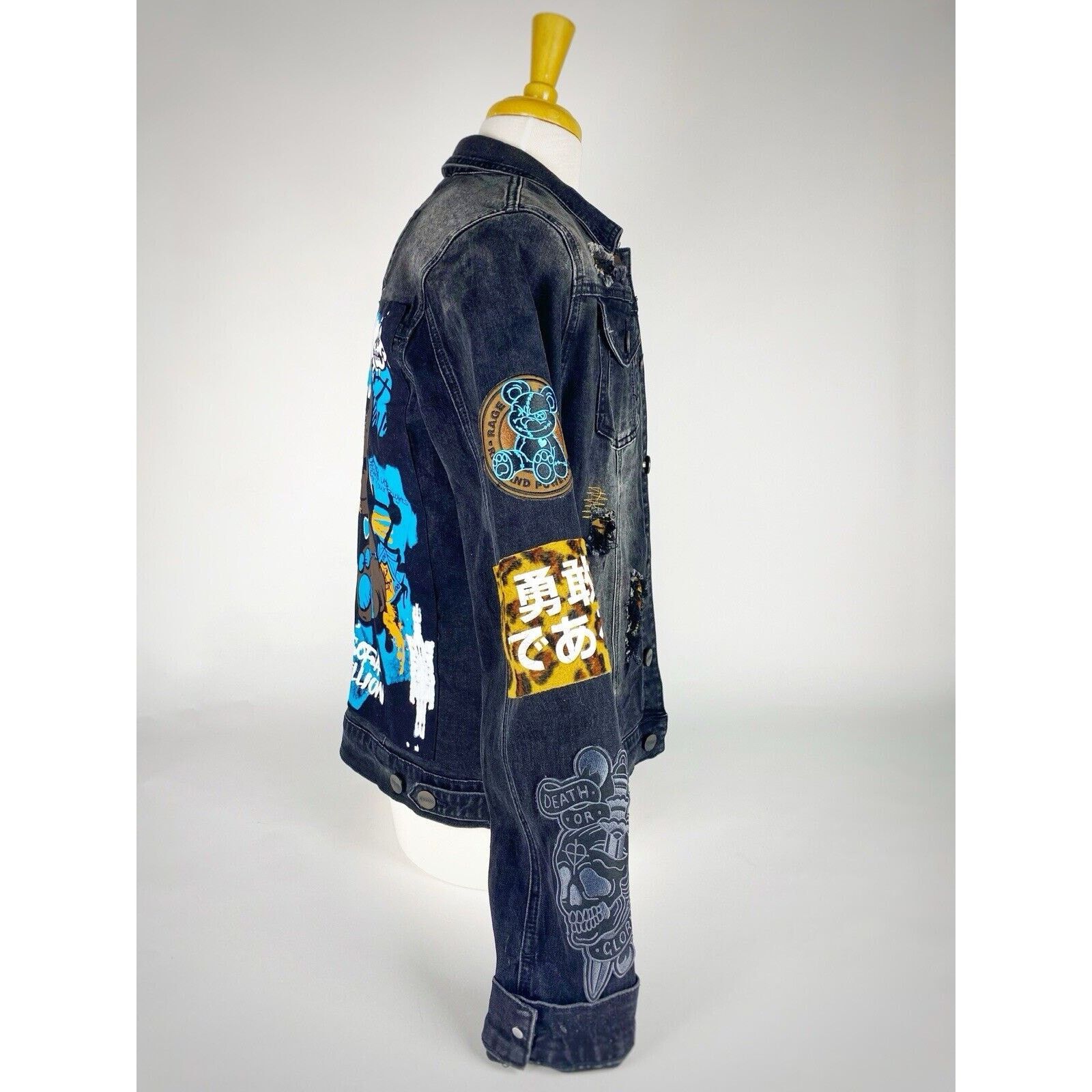 Other Majestik Distressed Rage of Rebellion Black Denim Jacket S Size US S / EU 44-46 / 1 - 4 Thumbnail