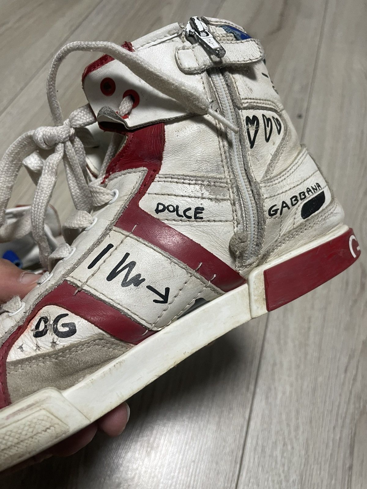 Dolce & Gabbana Dolce & Gabbana Graffiti Print High Top Sneakers Size 36 Size US 5 / EU 37 - 12 Thumbnail
