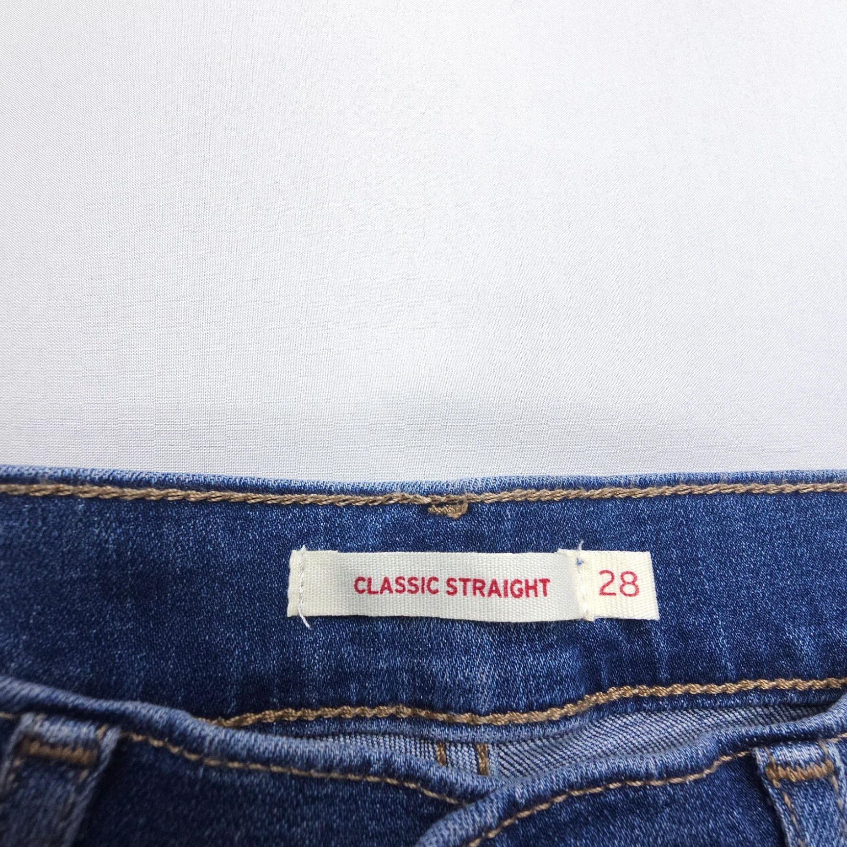 Levi's Levi's Blue Denim Jeans Womens Classic Straight 28 Mid Rise 32"Inseam Stretch Pocket 5-Pocket Logo Regular Size Type Jeans Woman Mens? Size 28" / US 6 / IT 42 - 7 Thumbnail