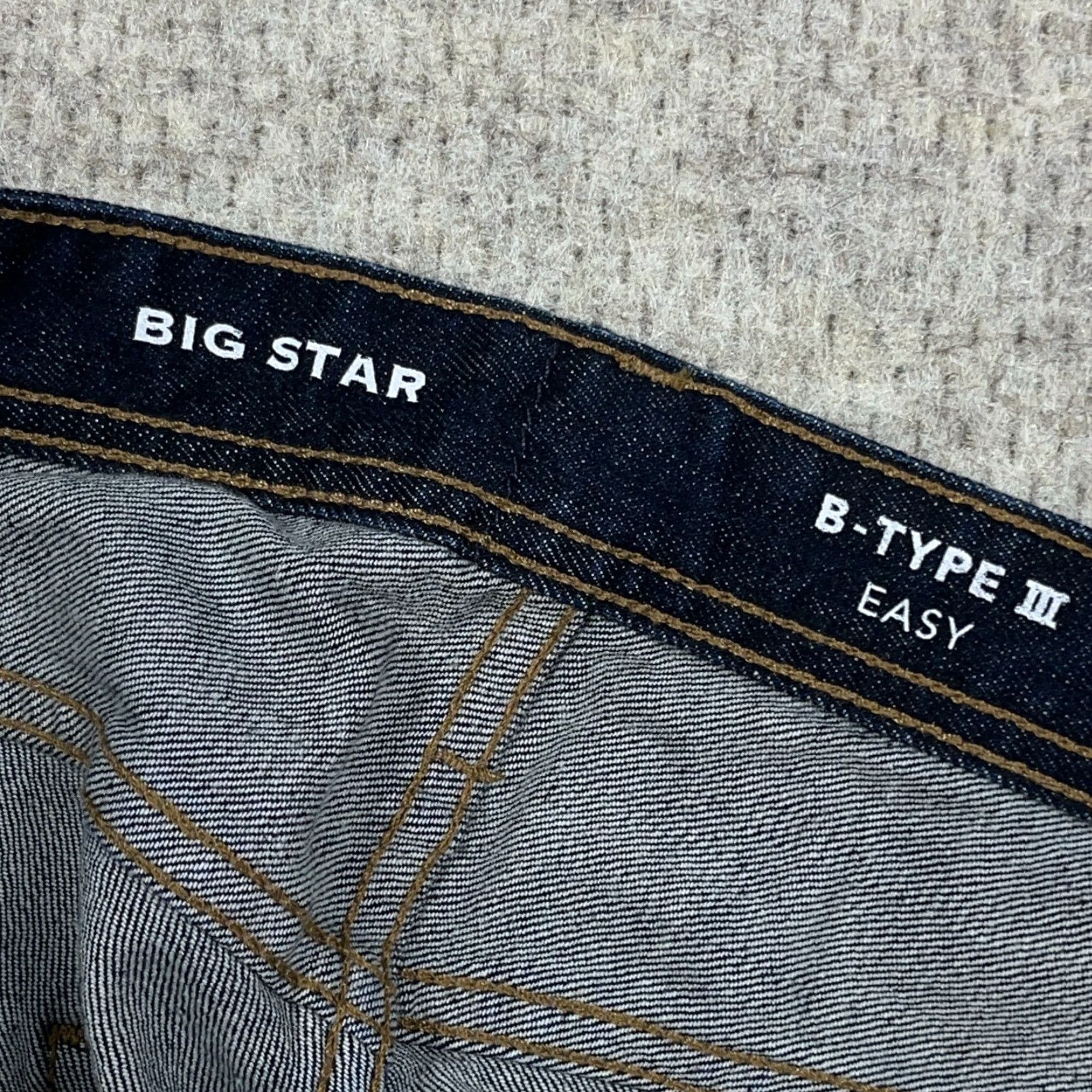 Denime BIG STAR Jeans Men 36x30 Straight Dark Wash Denim Classic 5-Pocket Logo Belt Loops 36 Adult Slim Blue Konventional Size US 36 / EU 52 - 4 Thumbnail