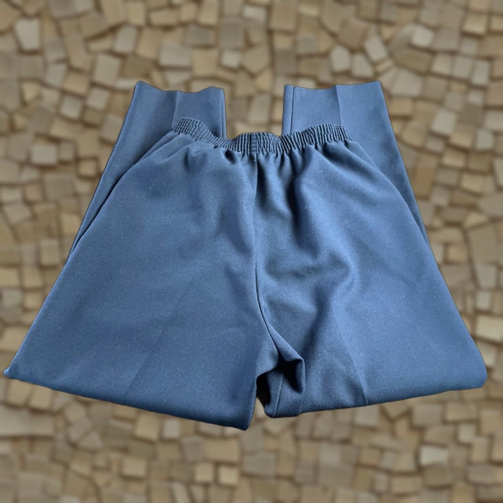 Vintage Donnkenny Dress Pants Women's 16 Navy Blue Pull On Straight Leg Pants Regular Fit Size 38" / US 16 / IT 52 - 1 Thumbnail