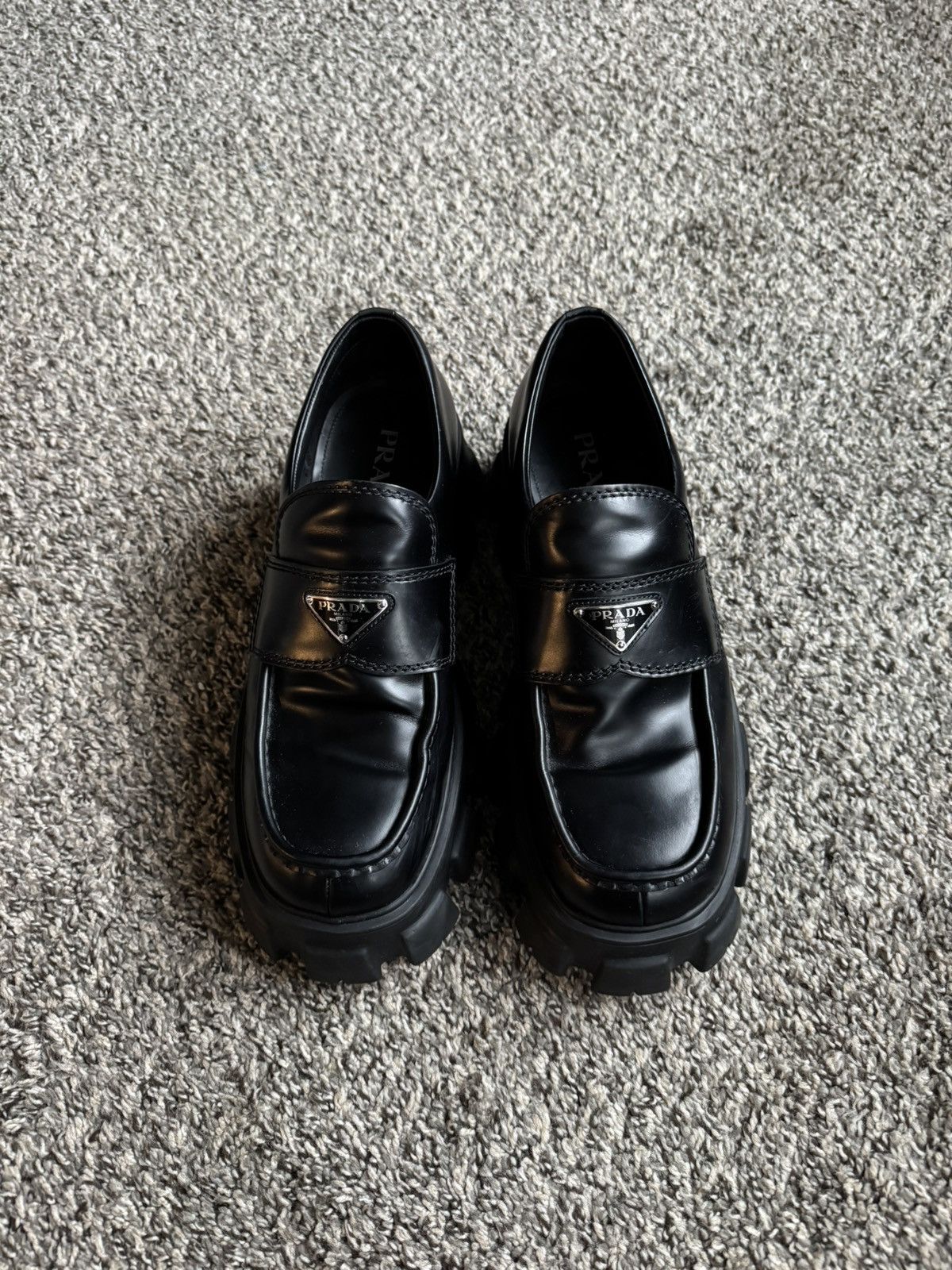 Prada Prada Monolith Brushed Leather Loafer. Size US 9 / EU 42 - 1 Thumbnail
