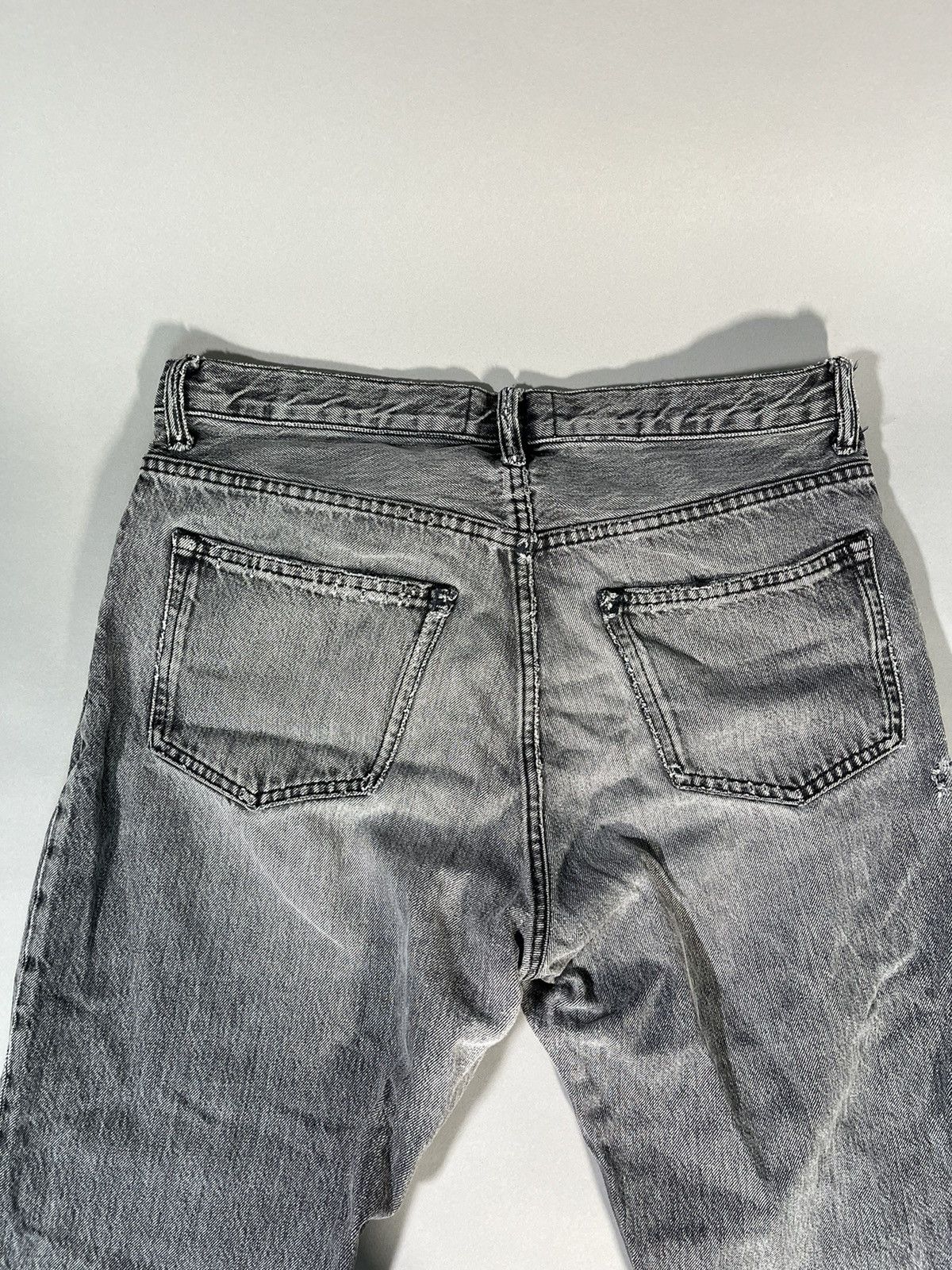 Everlane Custom Upcycled 1 of 1 Y2K Dark Grey Distressed Denim Size US 30 / EU 46 - 10 Thumbnail