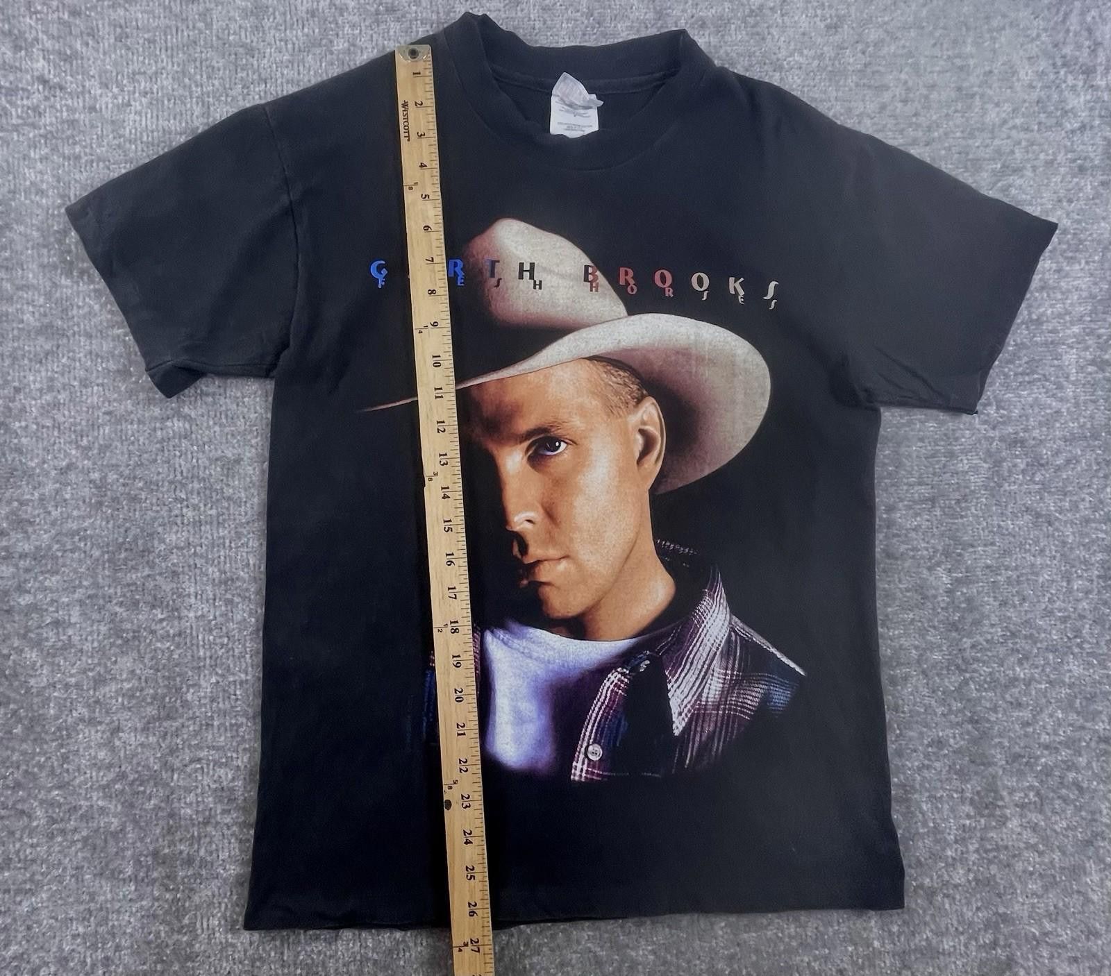 Hanes Vintage 90s Garth Brooks Country Cowboys Handles Faded Shirt Size US M / EU 48-50 / 2 - 3 Thumbnail