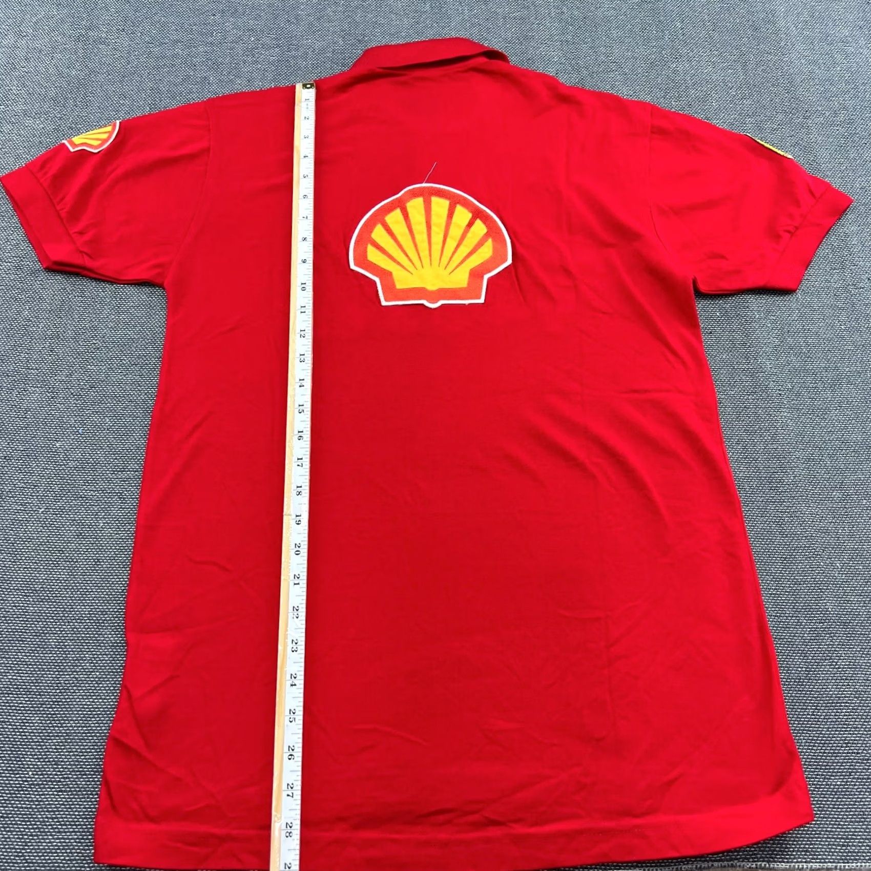 Vintage Vintage Alfredo Grassi Shell V-Power Polo shirt Mens Small Red Work Job Polo Size US S / EU 44-46 / 1 - 6 Thumbnail