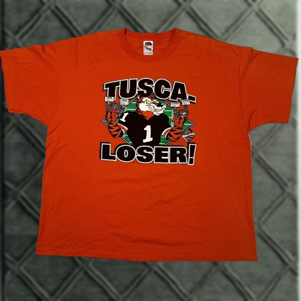 Fruit Of The Loom VINTAGE Auburn Tigers 2002 Iron Bowl T-Shirt 3XL Orange Mens College Fruit of the Loom Tusca-Loser Size US XXL / EU 58 / 5 - 1 Thumbnail