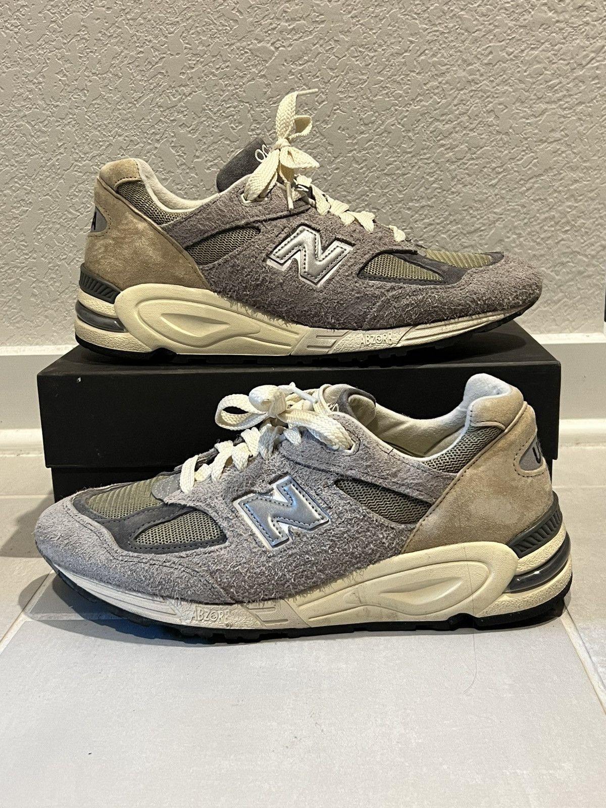 New Balance New Balance 990V2 Marblehead Green/Tan/Gray Size US 9.5 / EU 42-43 - 2 Thumbnail