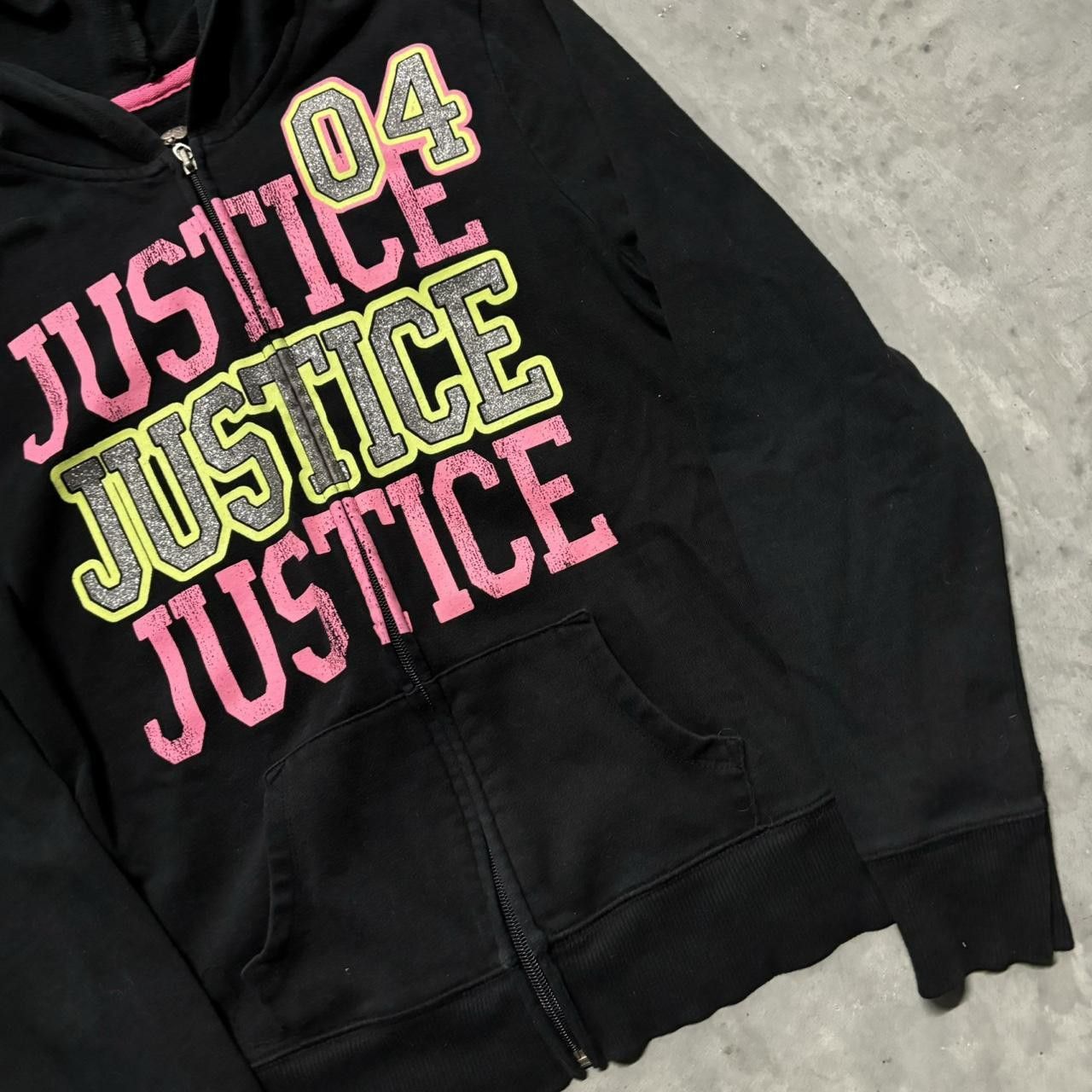 Japanese Brand × Vintage Crazy Vintage Y2K/2000s Cute Cyber Goth Justice Scene Emo Zip Up Hoodie! Size S / US 4 / IT 40 - 4 Thumbnail