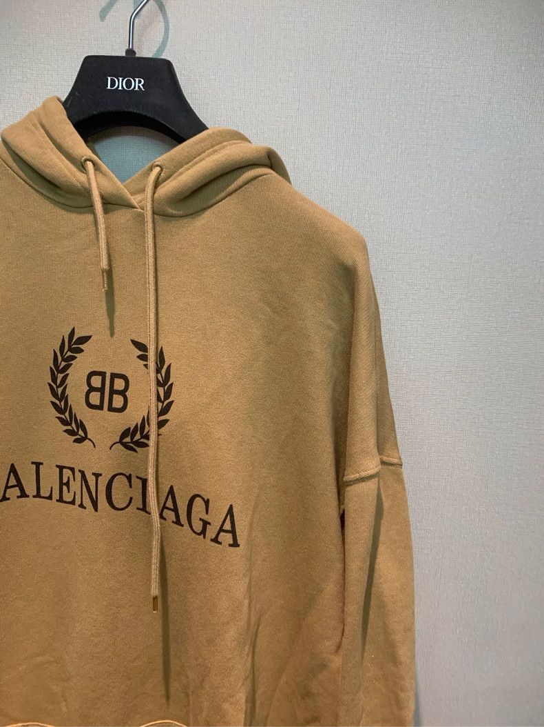 Balenciaga Balenciaga Khaki Wheat Pattern Hooded Sweatshirt Size US M / EU 48-50 / 2 - 4 Thumbnail