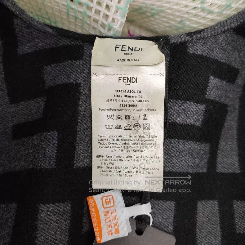 Fendi Fendi size 140*140cm Fully Printed Cape Size ONE SIZE - 4 Thumbnail