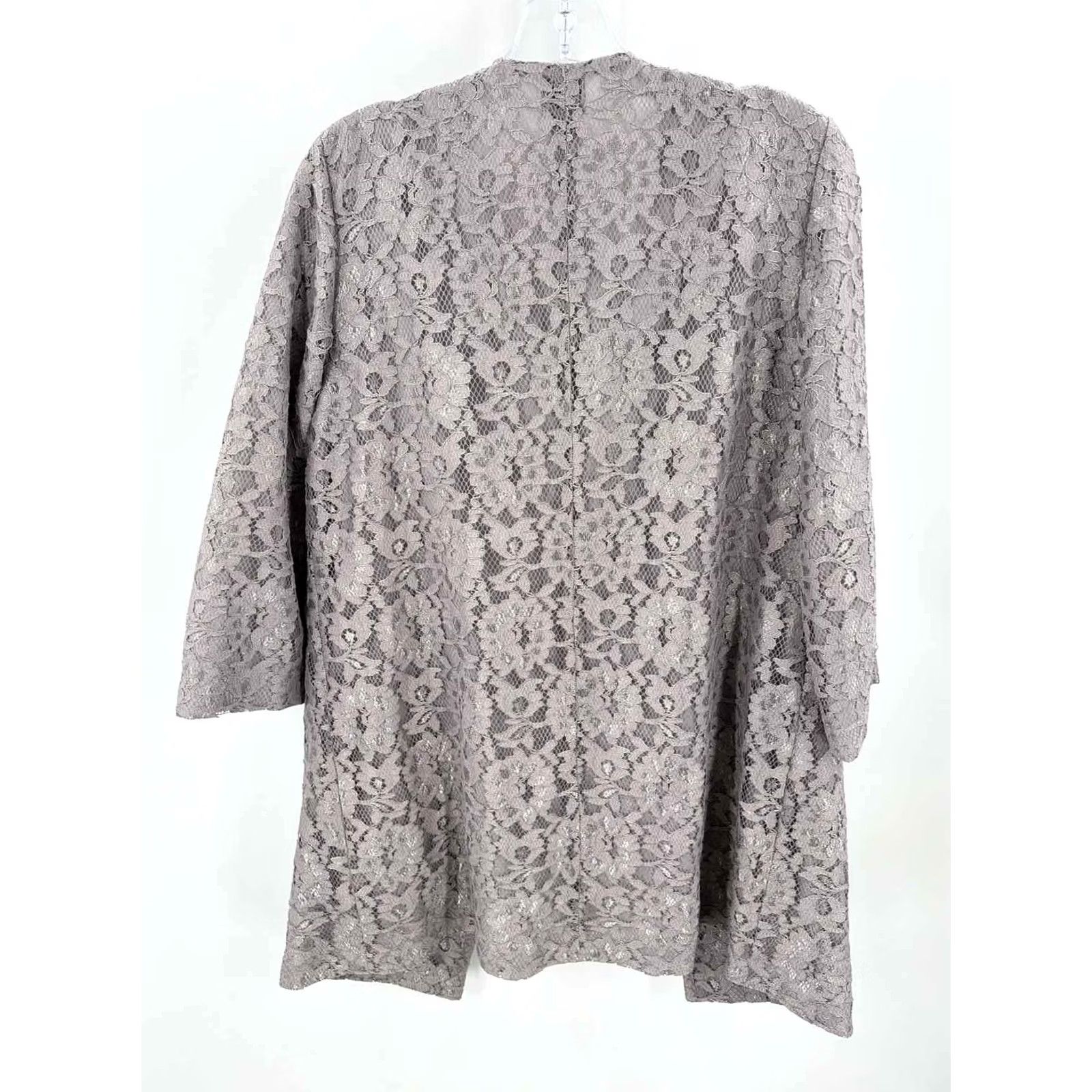 Vintage Chico's Grey Lace Open Jacket 1/Medium Open Jacket Womens Size XS / US 0-2 / IT 36-38 - 5 Thumbnail