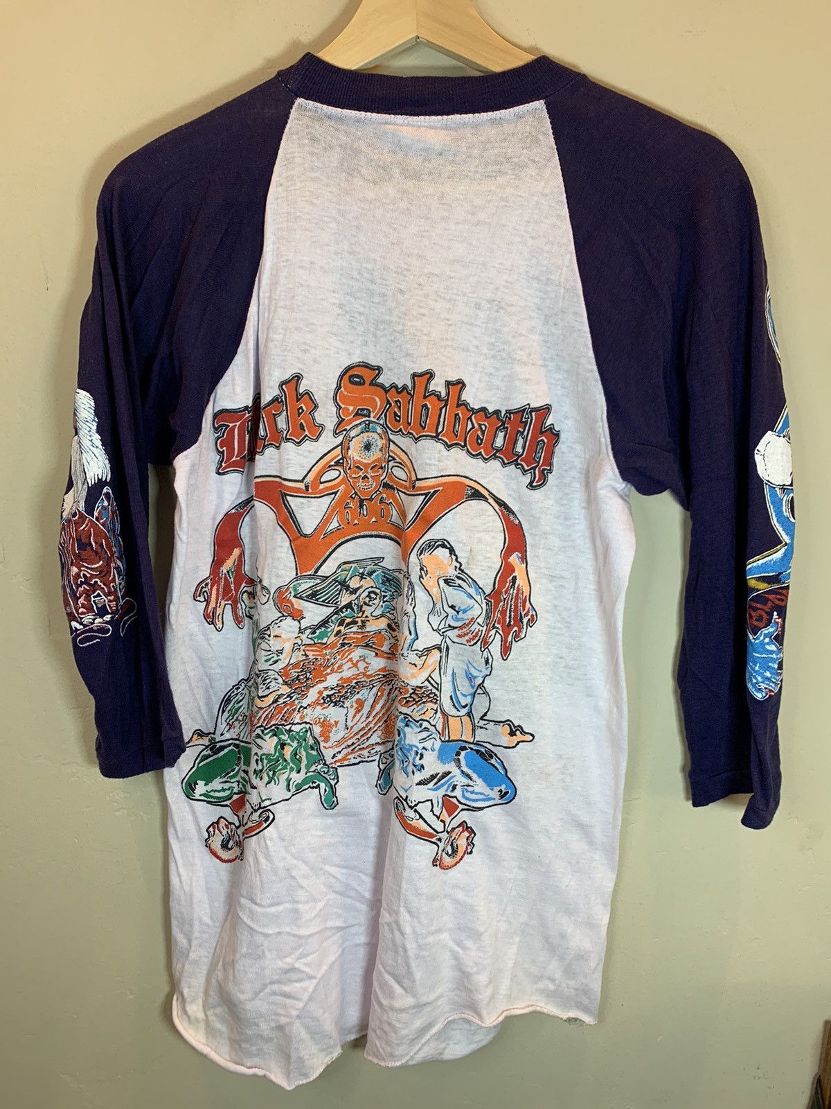 Band Tees × Black Sabbath × Vintage RARE* Vintage 1981 Black Sabbath Mob Rules Ozzy Raglan Shirt Size US L / EU 52-54 / 3 - 2 Thumbnail