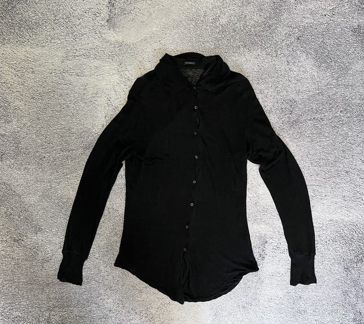 C.P. Company C.P. Company Sheer Longline Linen Shirt Black Size L Size US L / EU 52-54 / 3 - 1 Thumbnail