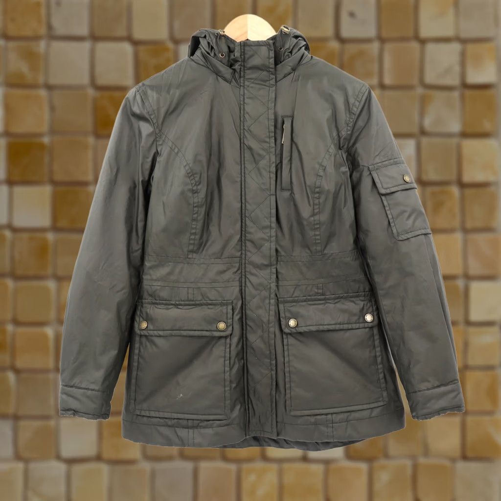 Pendleton Pendleton Women’s Waxed Cotton Hooded Jacket Dark Green XS Hooded All Seasons Rain Coat with Pockets Slim Regular Fit Long Sleeve Size XS / US 0-2 / IT 36-38 - 1 Thumbnail