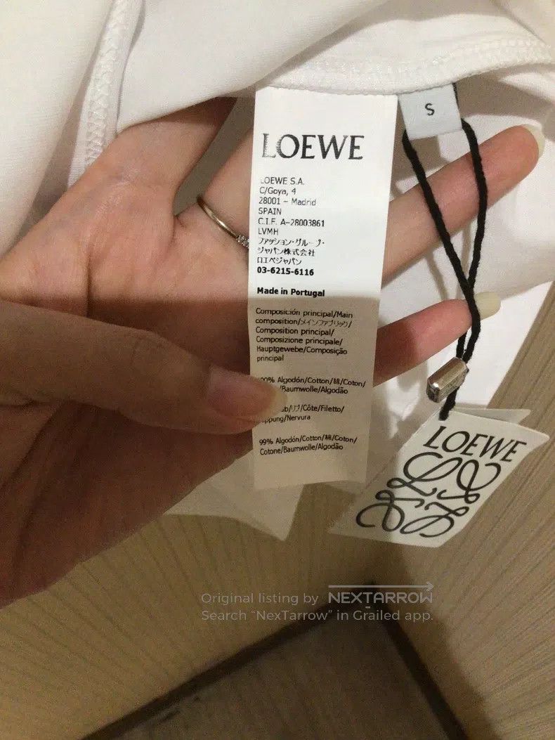 Loewe Long-sleeve T-shirt, white classic version, embroide