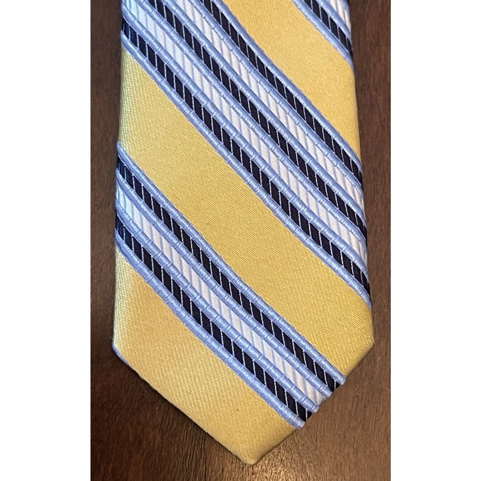Fumagalli Fumagalli Gold Blue 100% Silk Men’s Neck Tie Made In China Size ONE SIZE - 6 Thumbnail