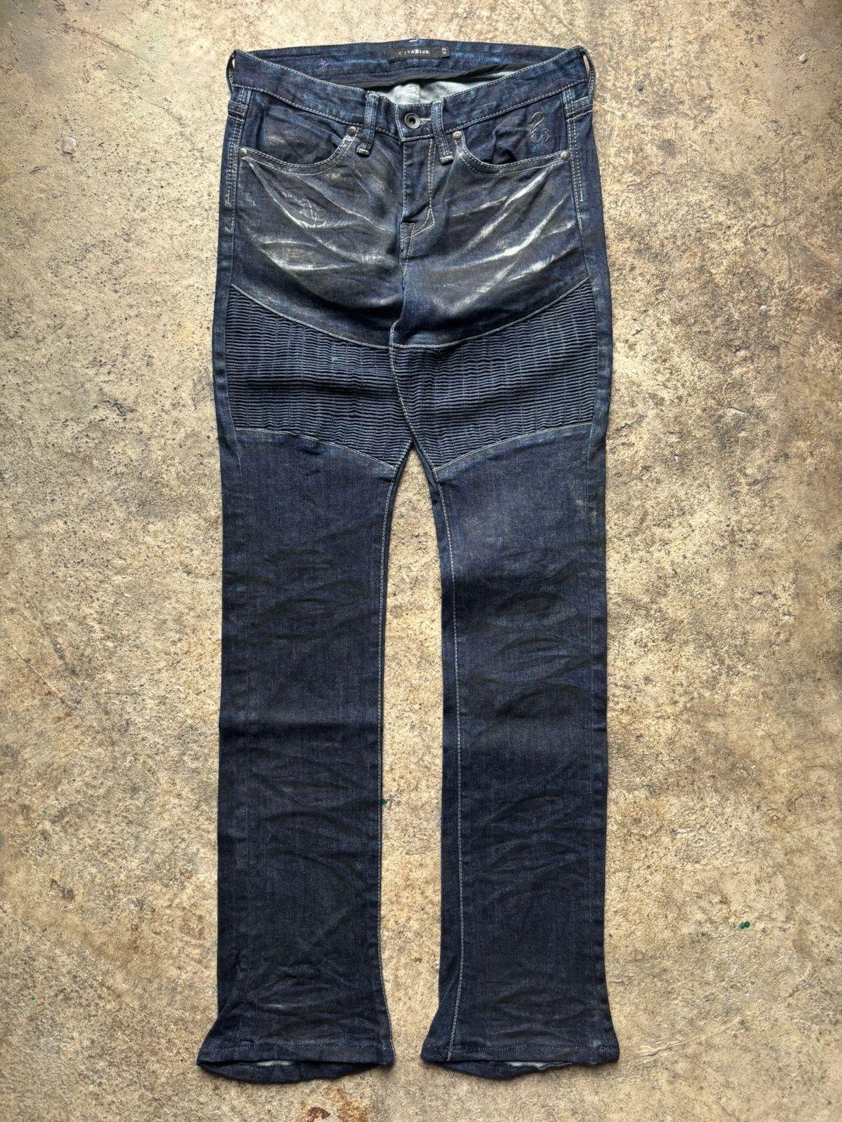 CIVARIZE 2000s Civarize Silver Claw Marks Bikers Jeans Size US 28 / EU 44 - 1 Thumbnail