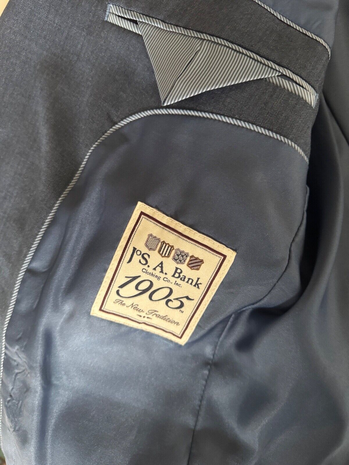 Jos. A. Bank Jos A Bank 1905 Mens 42R Slim Blue Wool Jacket Sport Coat Size 42R - 3 Thumbnail