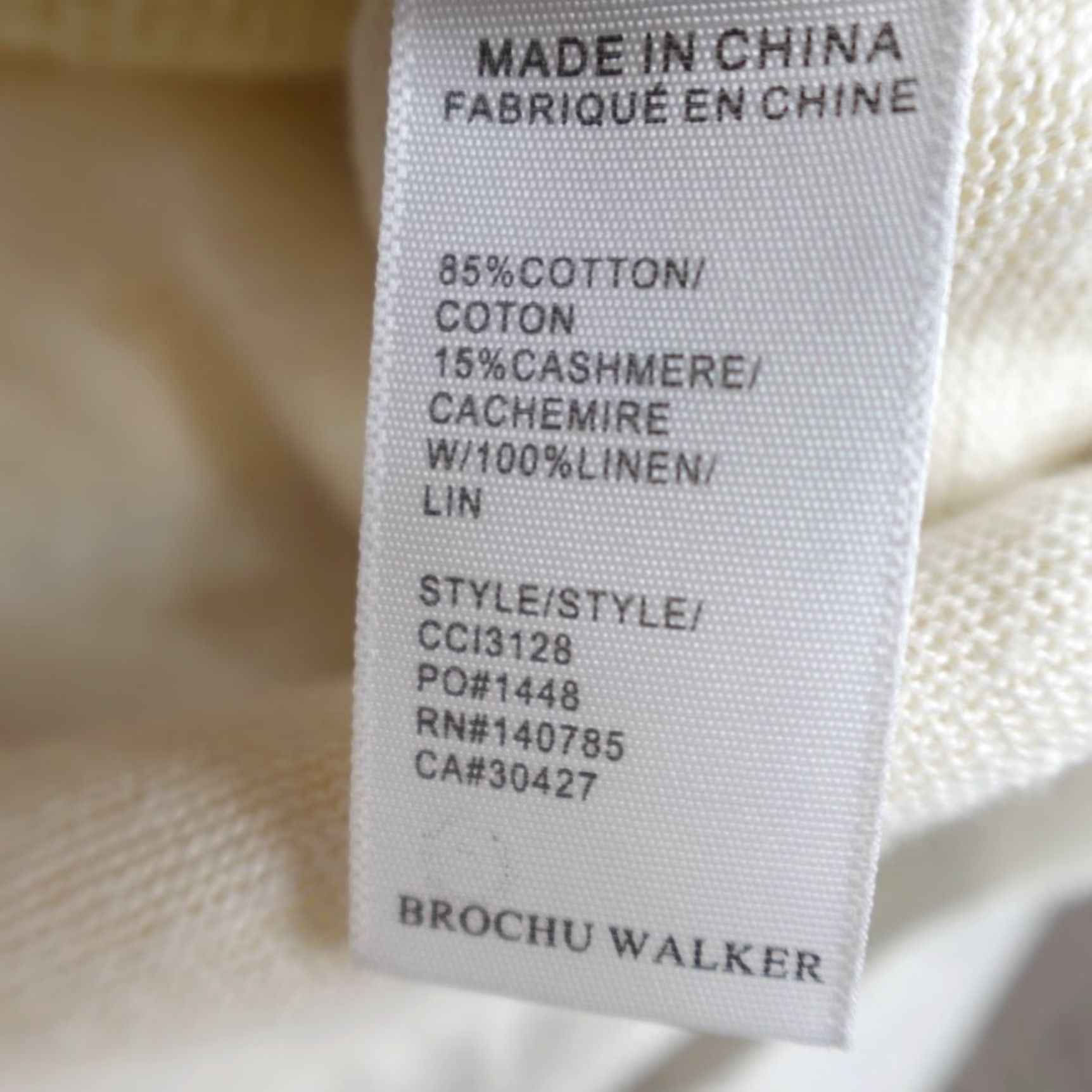 Henri Bendel Henri Bendel Sweater Pullover Womens S Beige White Wool Cashmere Cotton Crew Neck Long Sleeve Knit Regular Size S / US 4 / IT 40 - 4 Thumbnail