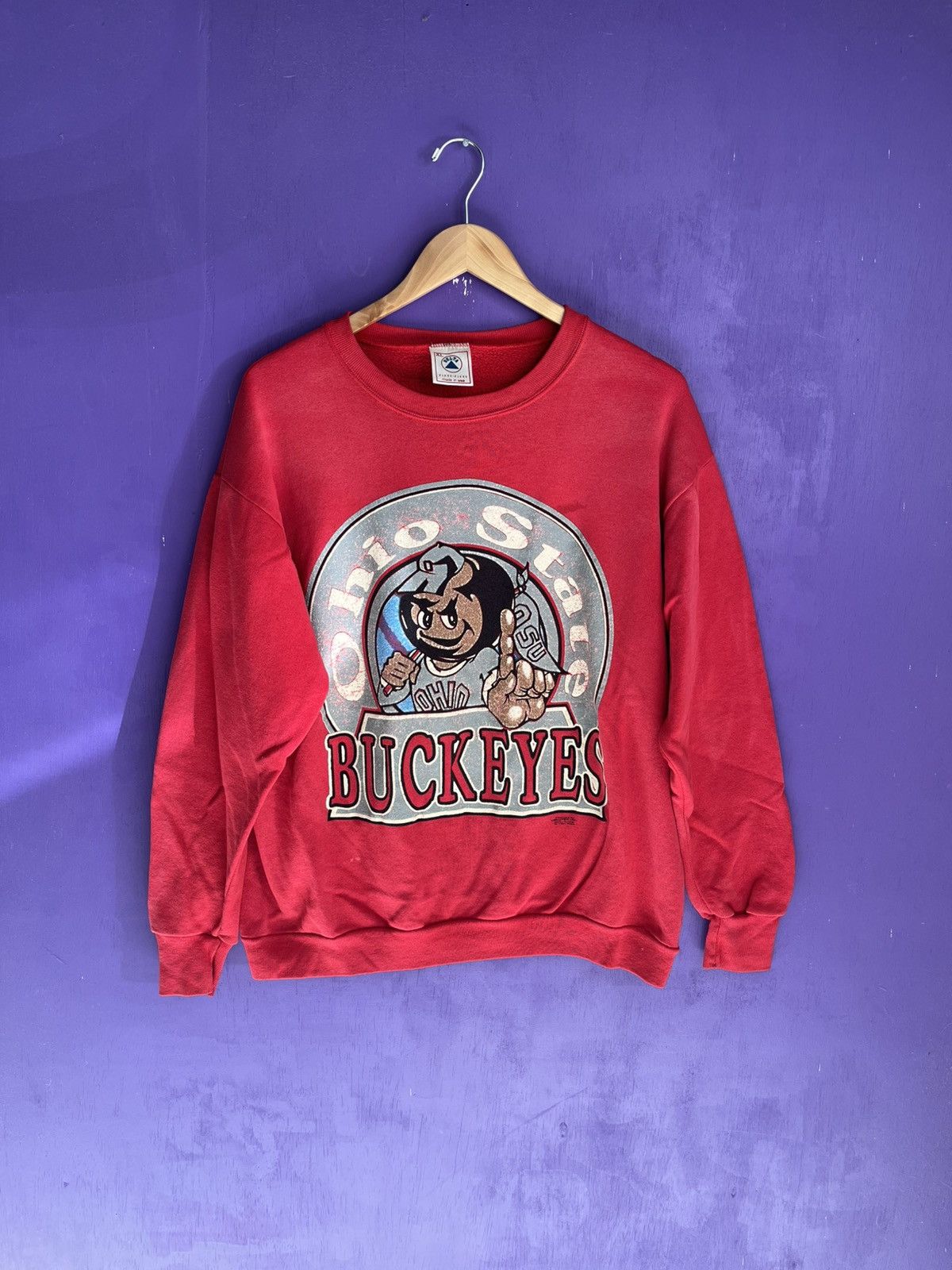 Vintage Vintage 90s Ohio state buckeyes mascot logo sweatshirt Size US L / EU 52-54 / 3 - 1 Thumbnail