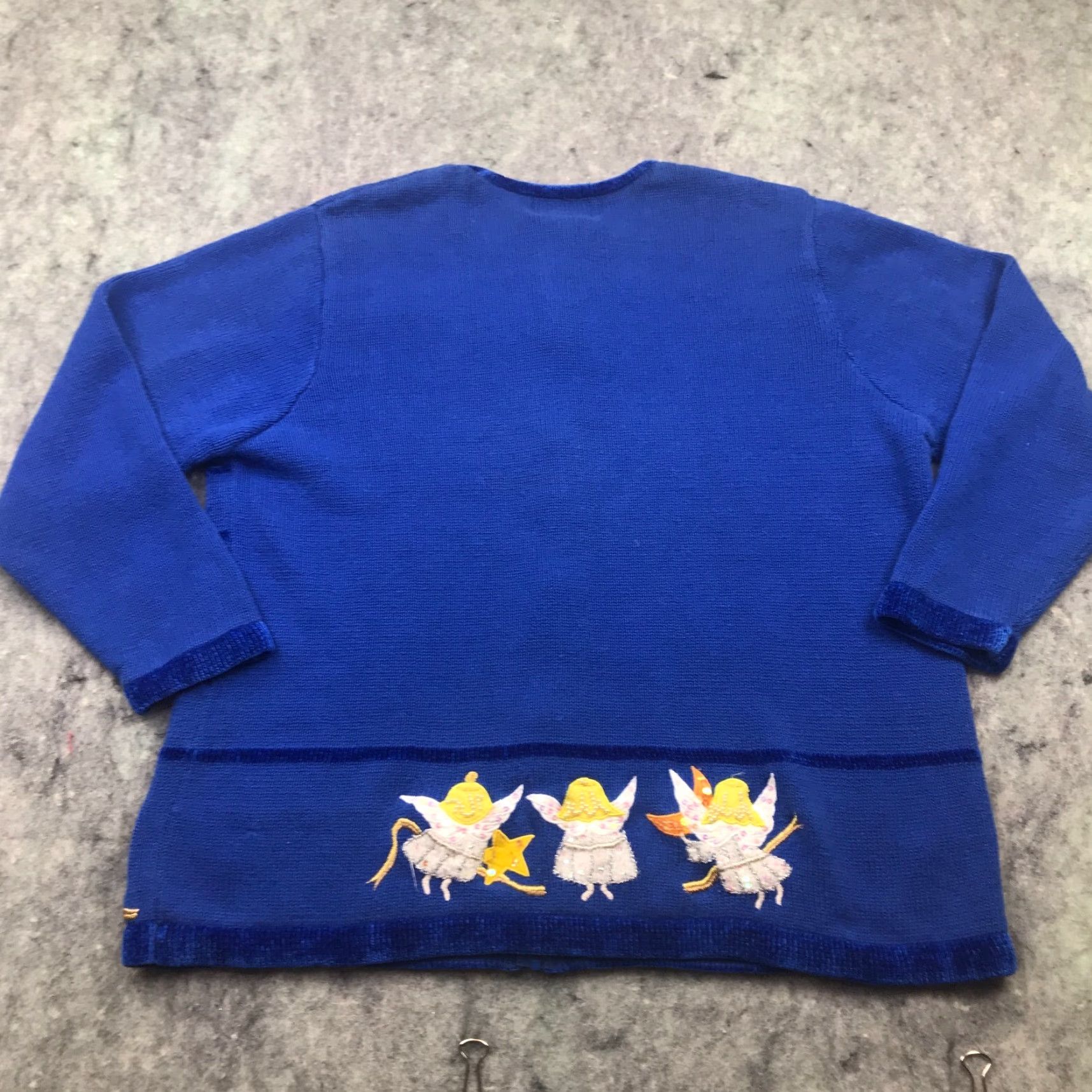 Quacker Factory VINTAGE Quacker Factory Sweater Size 1X Blue Embellished Angels Starry Night Womens Size XL / US 12-14 / IT 48-50 - 7 Thumbnail