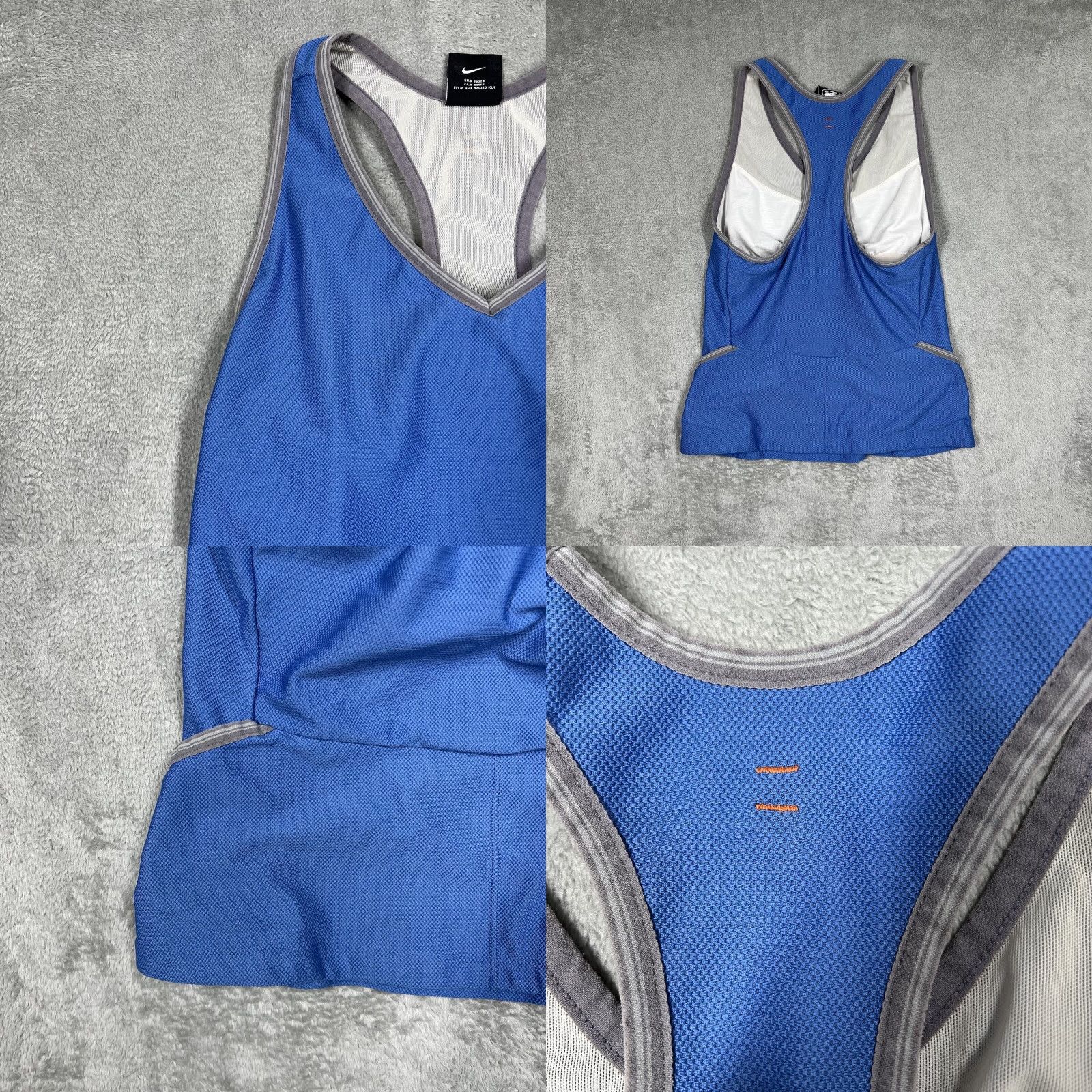 Nike VINTAGE Nike ACG Ladies Large Racerback Tank Top Side Pocket Shelf Bra Stretch Blue Shirt Womens Size L / US 10 / IT 46 - 8 Thumbnail
