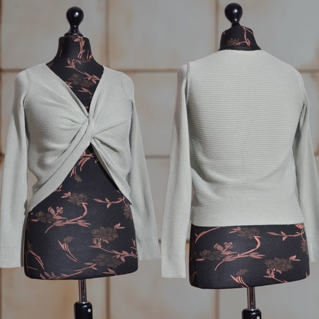Max Mara Max Mara Jumper Women's Long Sleeve V-Neck Cotton/Cashmere Size M Grey Size M / US 6-8 / IT 42-44 - 1 Thumbnail