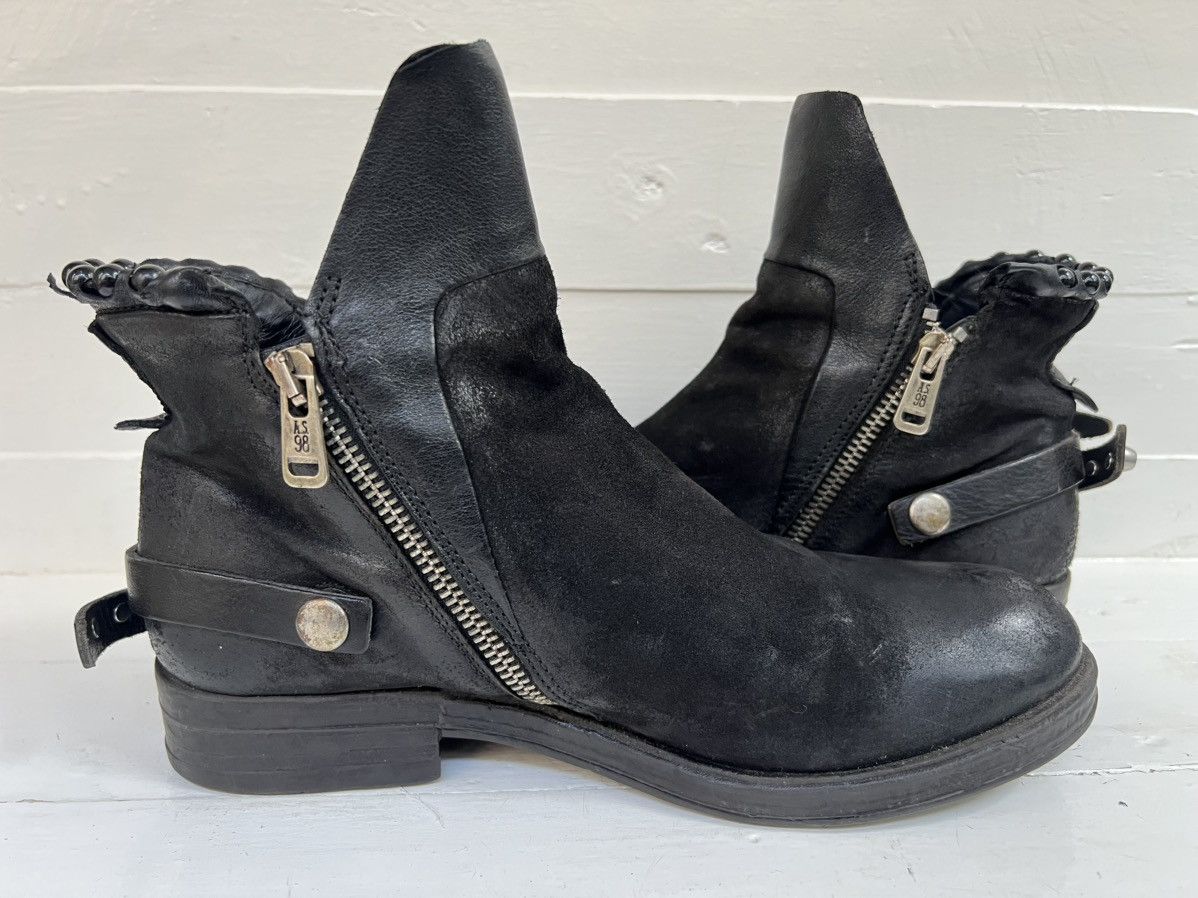 A.S.98 AS98 black Leather Biker Ankle Boots Size US 9 / IT 39 - 9 Thumbnail