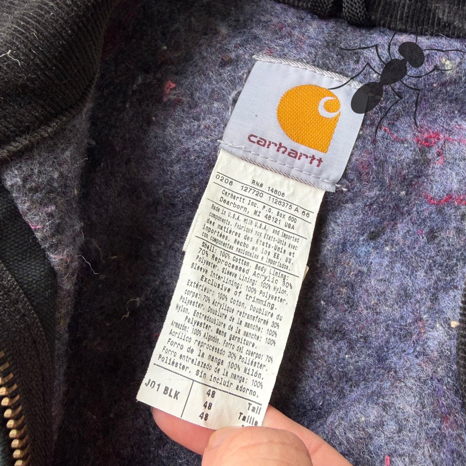 Carhartt × Vintage Carhartt J01 black Detroit work wear jacket Size US XL / EU 56 / 4 - 5 Thumbnail