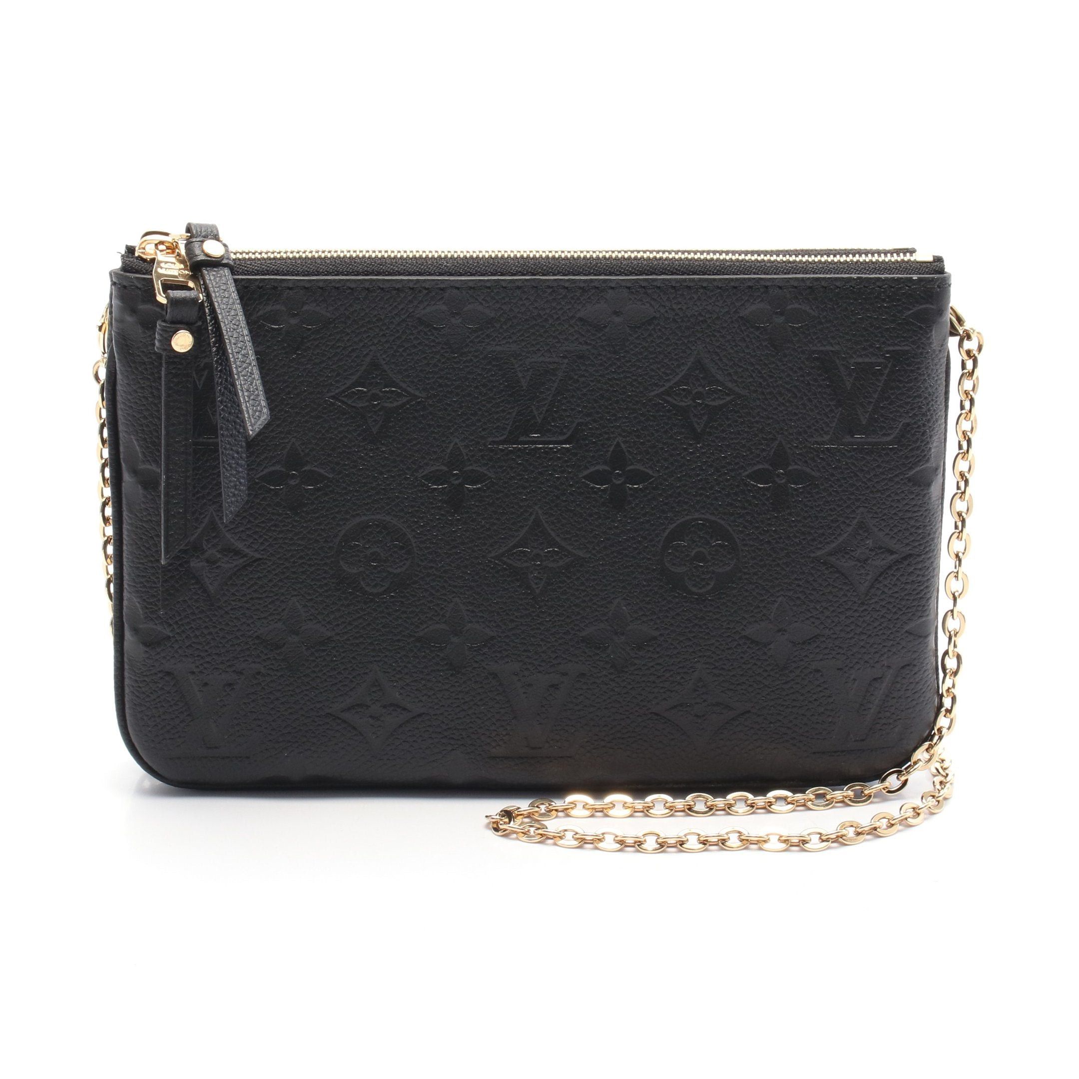 Louis Vuitton Louis Vuitton Pochette Double Zip Monogram Empreinte Noir Chain Shoulder Bag Leather Black Size ONE SIZE - 1 Thumbnail