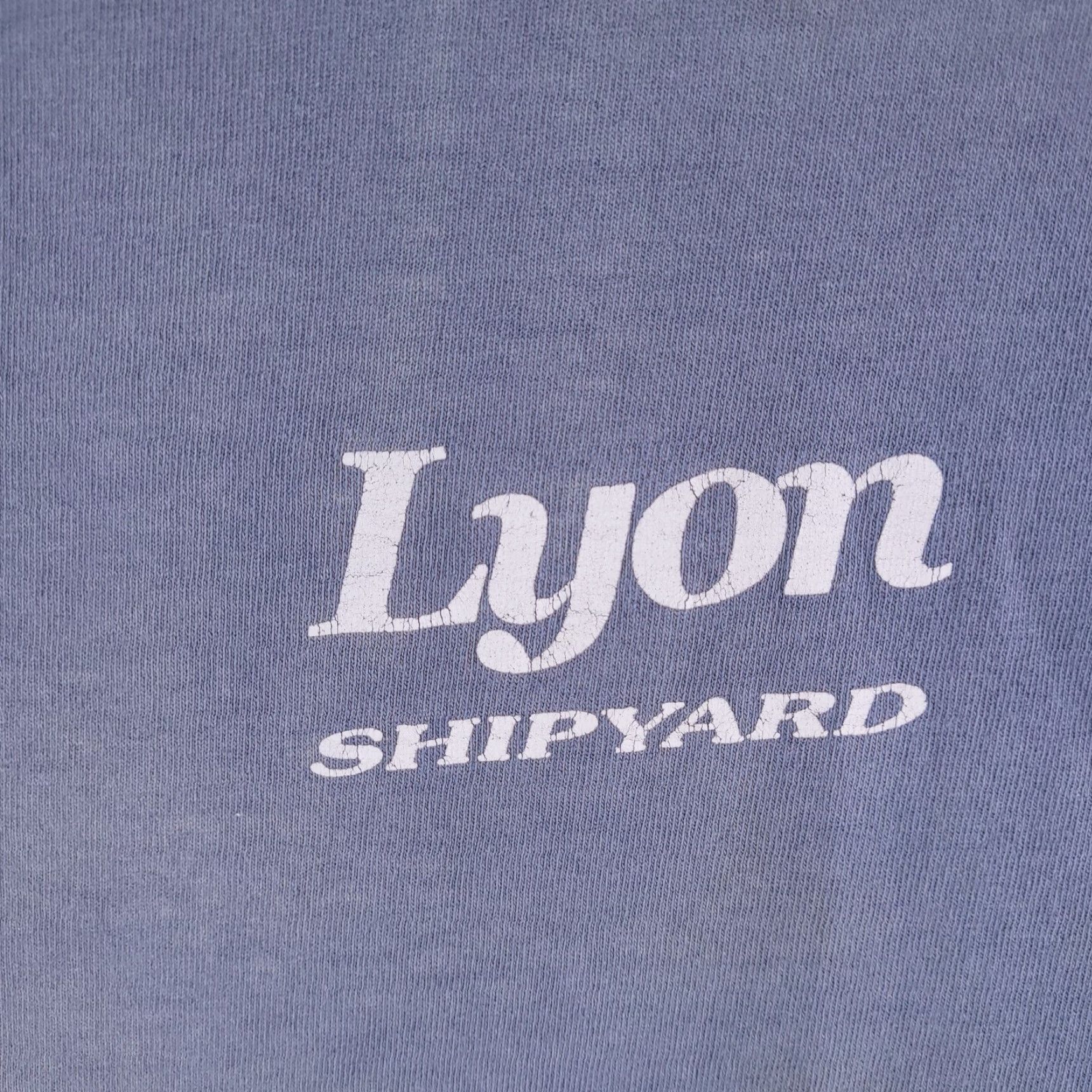 Gildan Gildan Shirt Mens XL Blue Grunge Distressed Lyon Shipyard Work Workwear Faded Button-Up Short Sleeve Size US XL / EU 56 / 4 - 2 Thumbnail