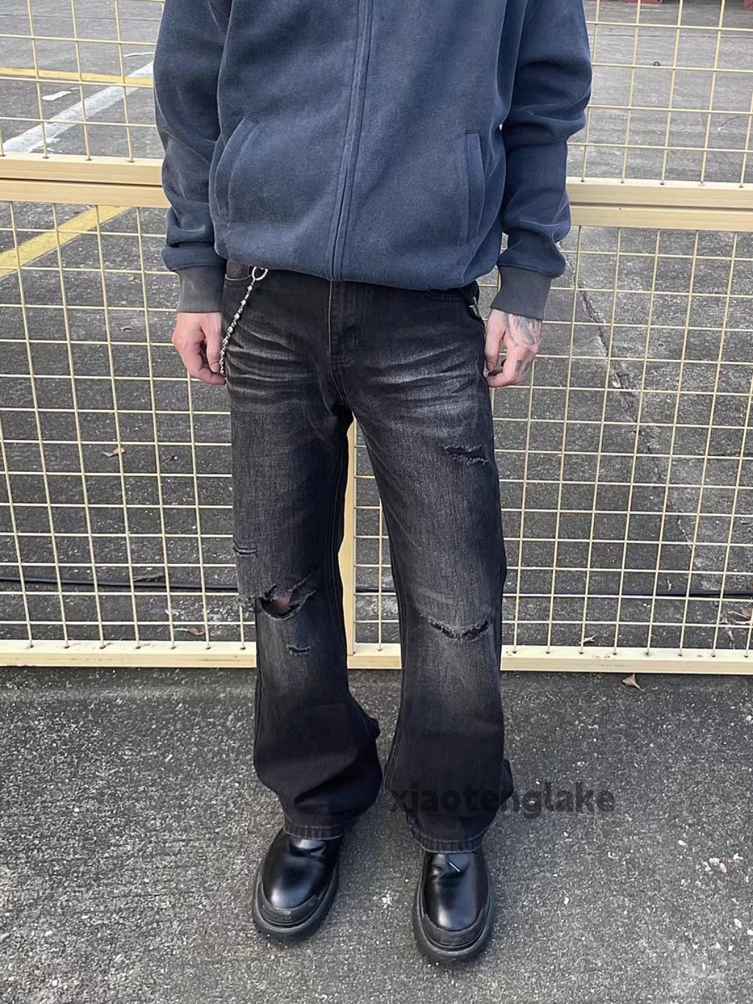 Jean × Vintage washed faded cleanfit yuppie bootcut damaged jeans Size US 32 / EU 48 - 5 Thumbnail