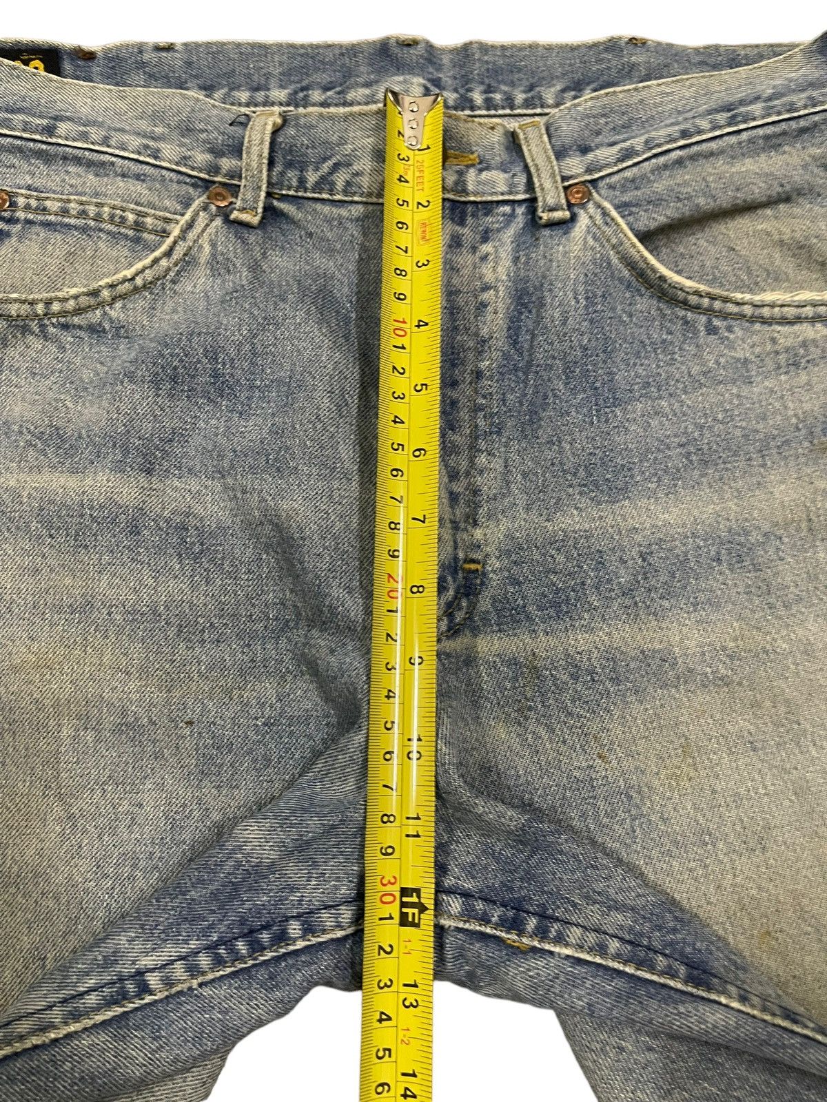Lee Vintage 90s Lee Usa Blue Wash Distressed Baggy Jeans Size US 33 - 15 Thumbnail