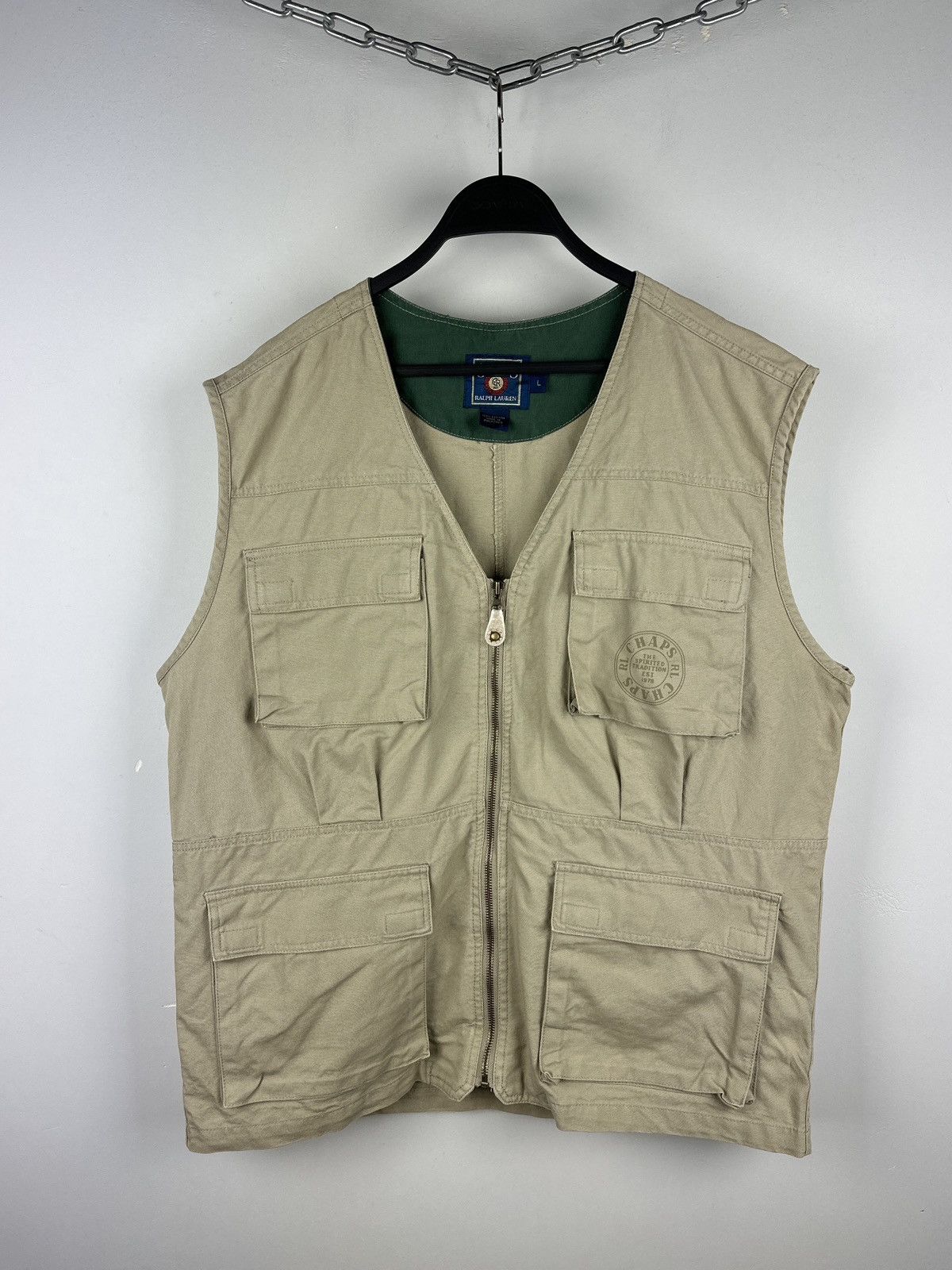 Chaps Ralph Lauren × Vintage Vintage Chaps Ralph Lauren Field Utility Fishing Zip Vest Size US L / EU 52-54 / 3 - 1 Thumbnail