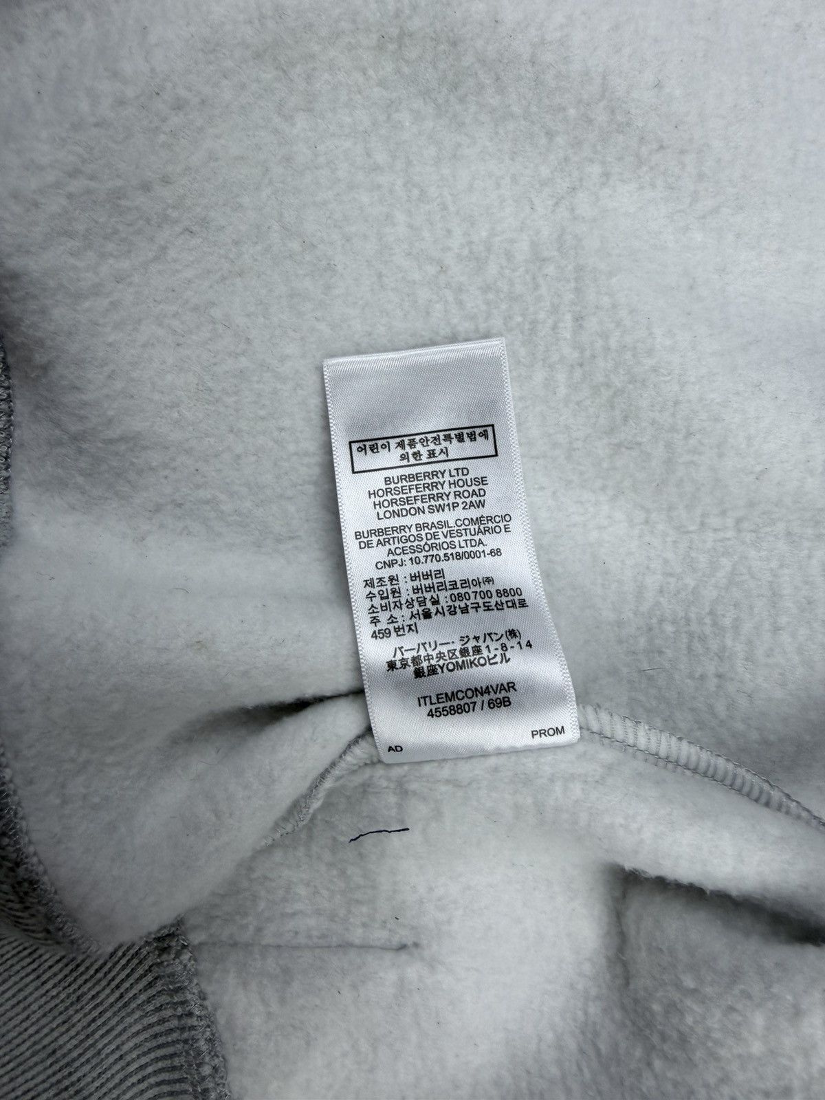 Burberry Burberry Women's Grey Zip Up Hoodie Sweatshirt Size M Size M / US 6-8 / IT 42-44 - 11 Thumbnail