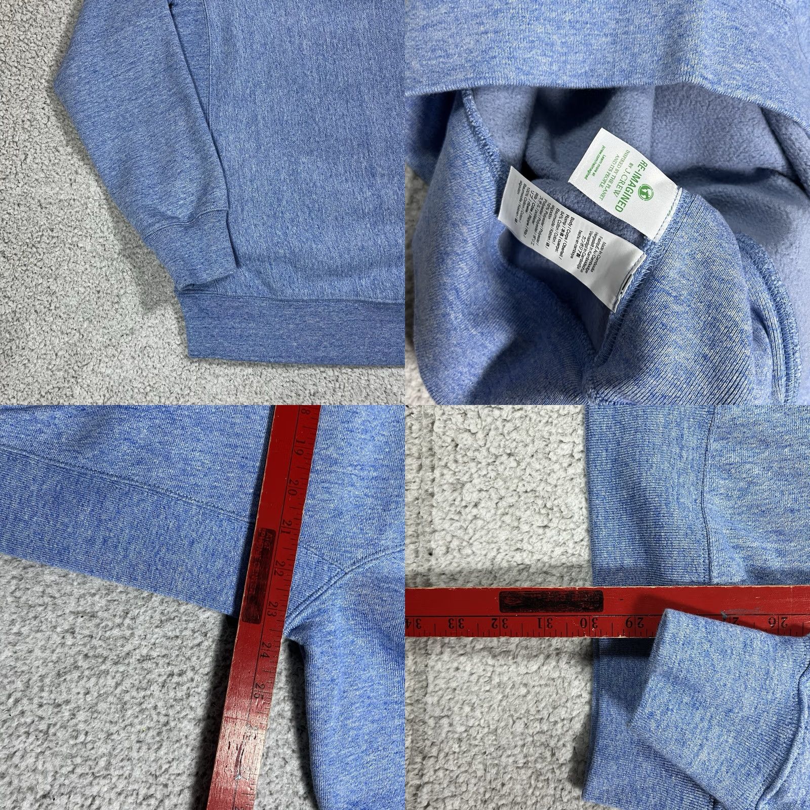 J.Crew VINTAGE J.CREW Sweatshirt Mens M Crewneck Heavyweight Fleece Blue, Cotton Polyester, Regular Fit, Solid, 80s-90s College Preppy style Mens Size US M / EU 48-50 / 2 - 8 Thumbnail