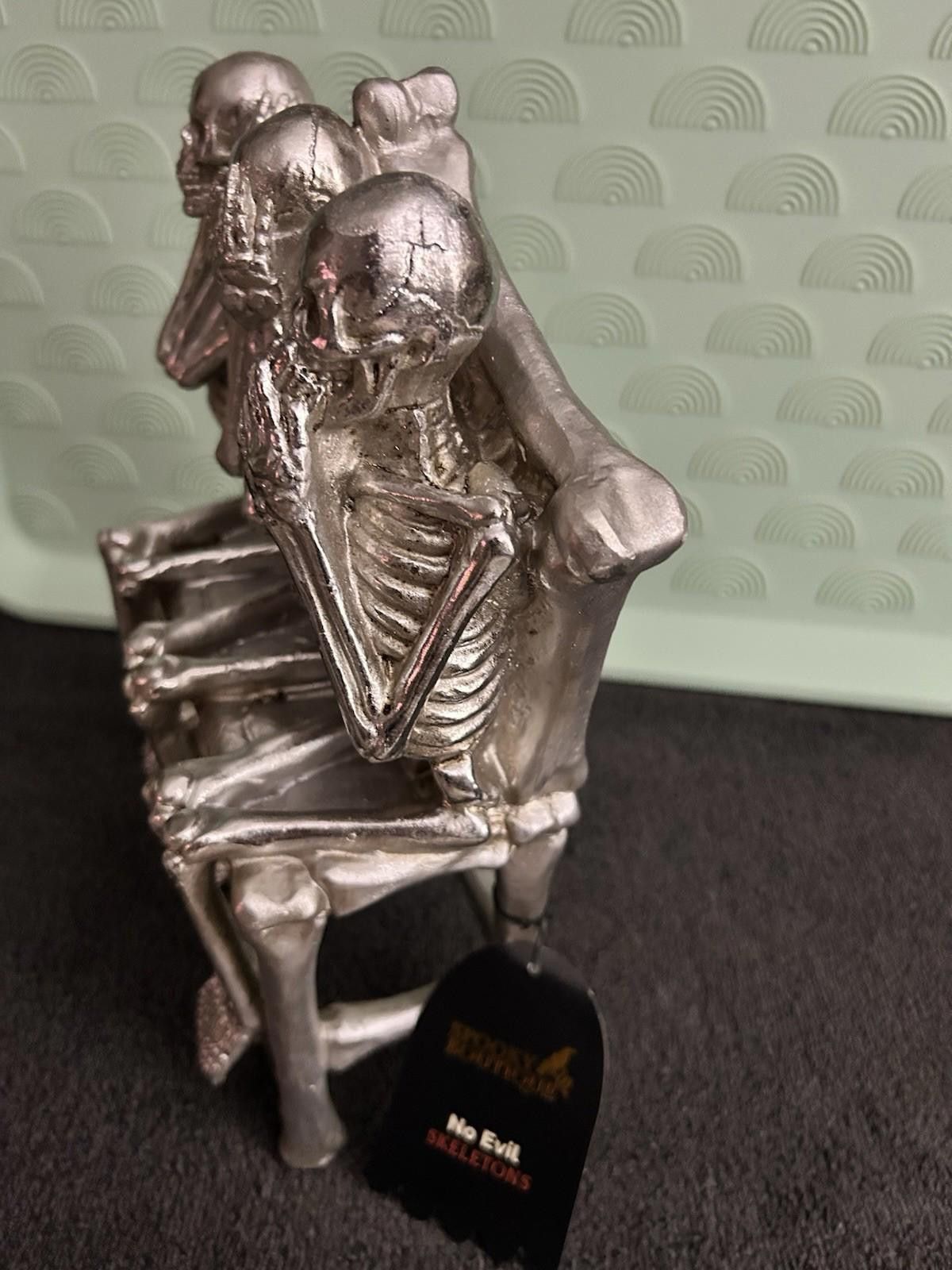 Other Skeletons Hear Speak See No Evil Silve 4lb Tabletop Decor Size ONE SIZE - 4 Thumbnail