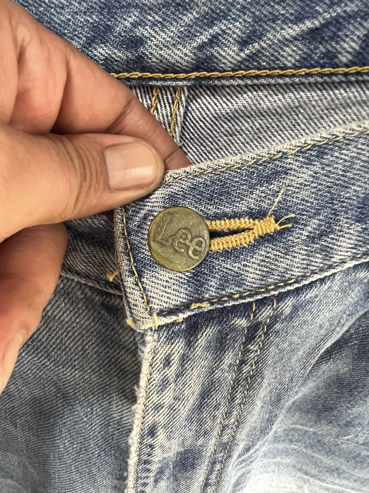 Lee 🔥Vintage Lee Distressed Denim Size US 33 - 10 Thumbnail