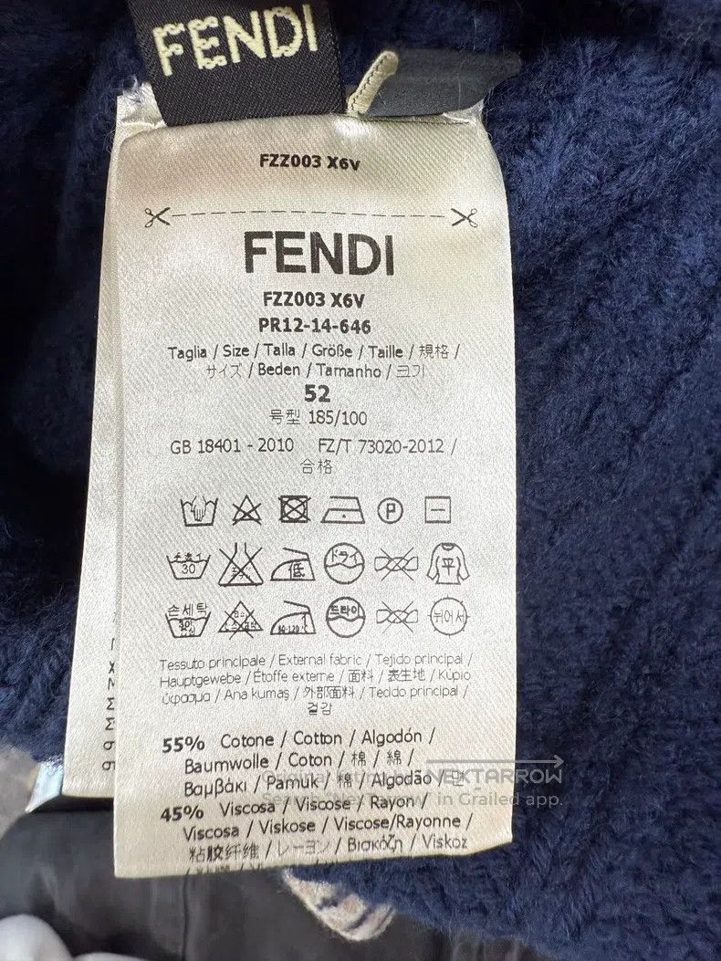 Fendi Fendi Navy Chunky Knit Sweater Size US L / EU 52-54 / 3 - 5 Thumbnail