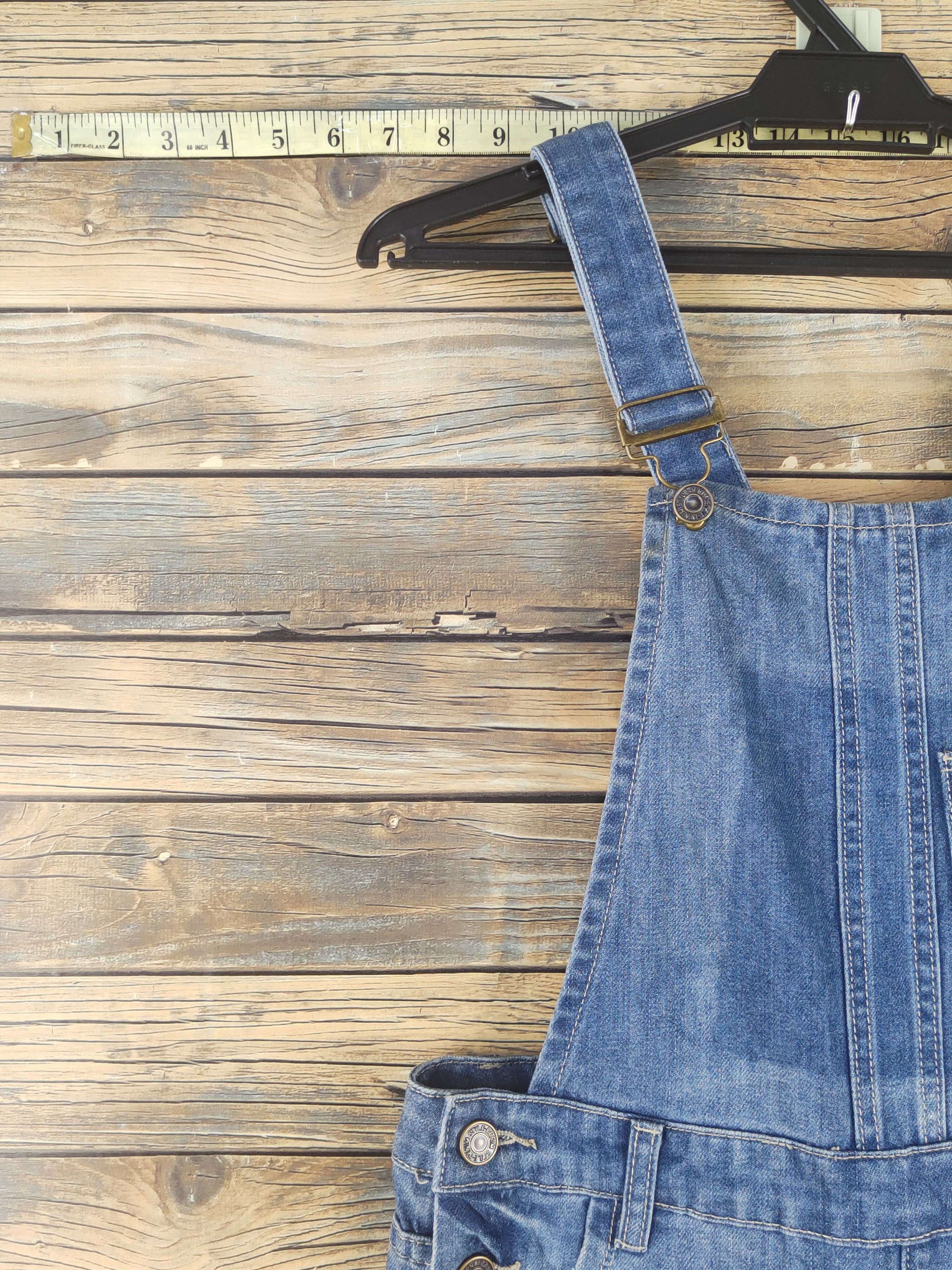 Japanese Brand × Vintage Vintage by Q's Blue Distressed Denim Jumpsuits Size 31" - 3 Thumbnail