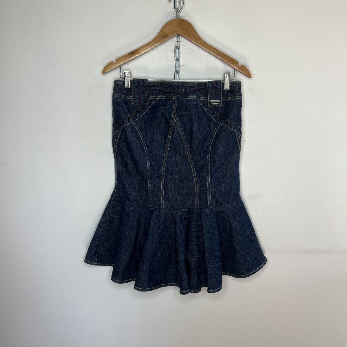 Diesel Vintage diesel mini skirt denim y2k mermaid pleated Size 28" / US 6 / IT 42 - 9 Thumbnail