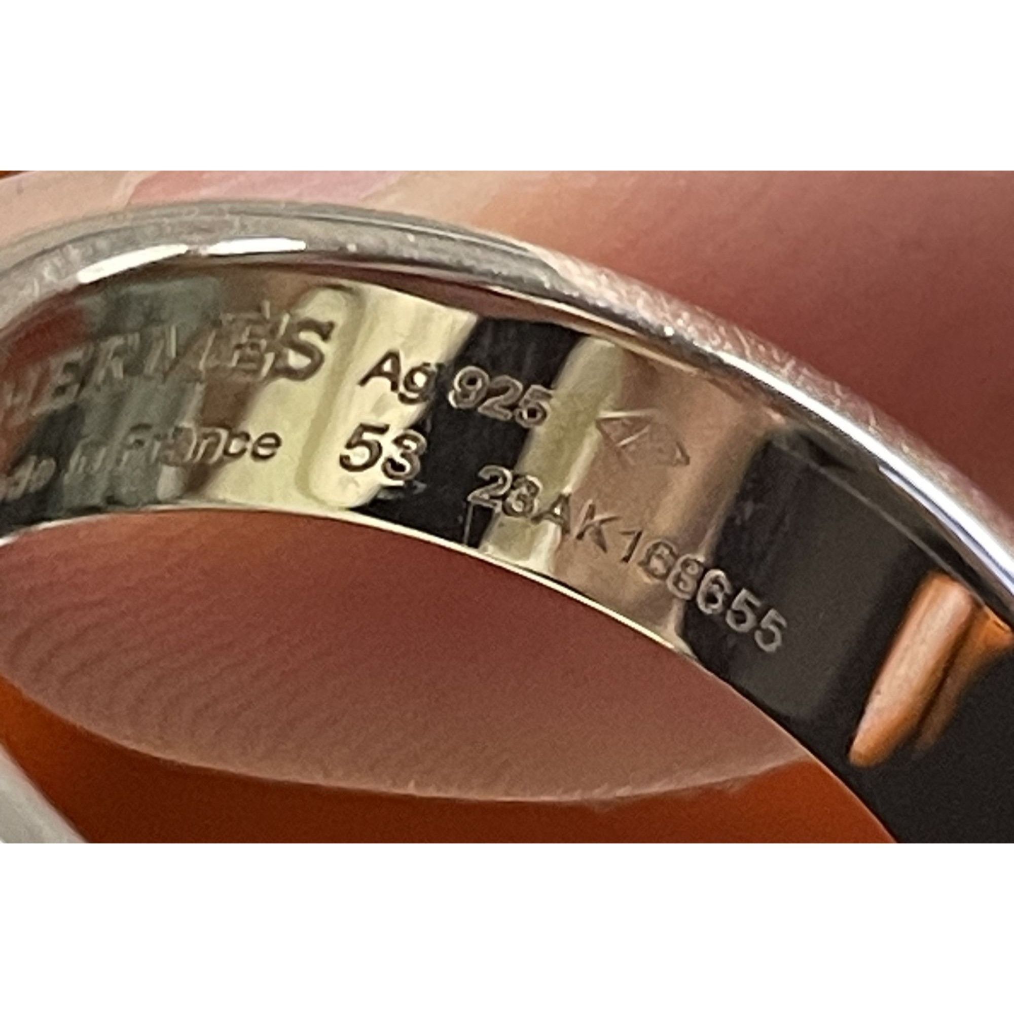 Hermes Hermès Sterling Silver Kelly Ring Size 53 With Original Box Size ONE SIZE - 7 Thumbnail