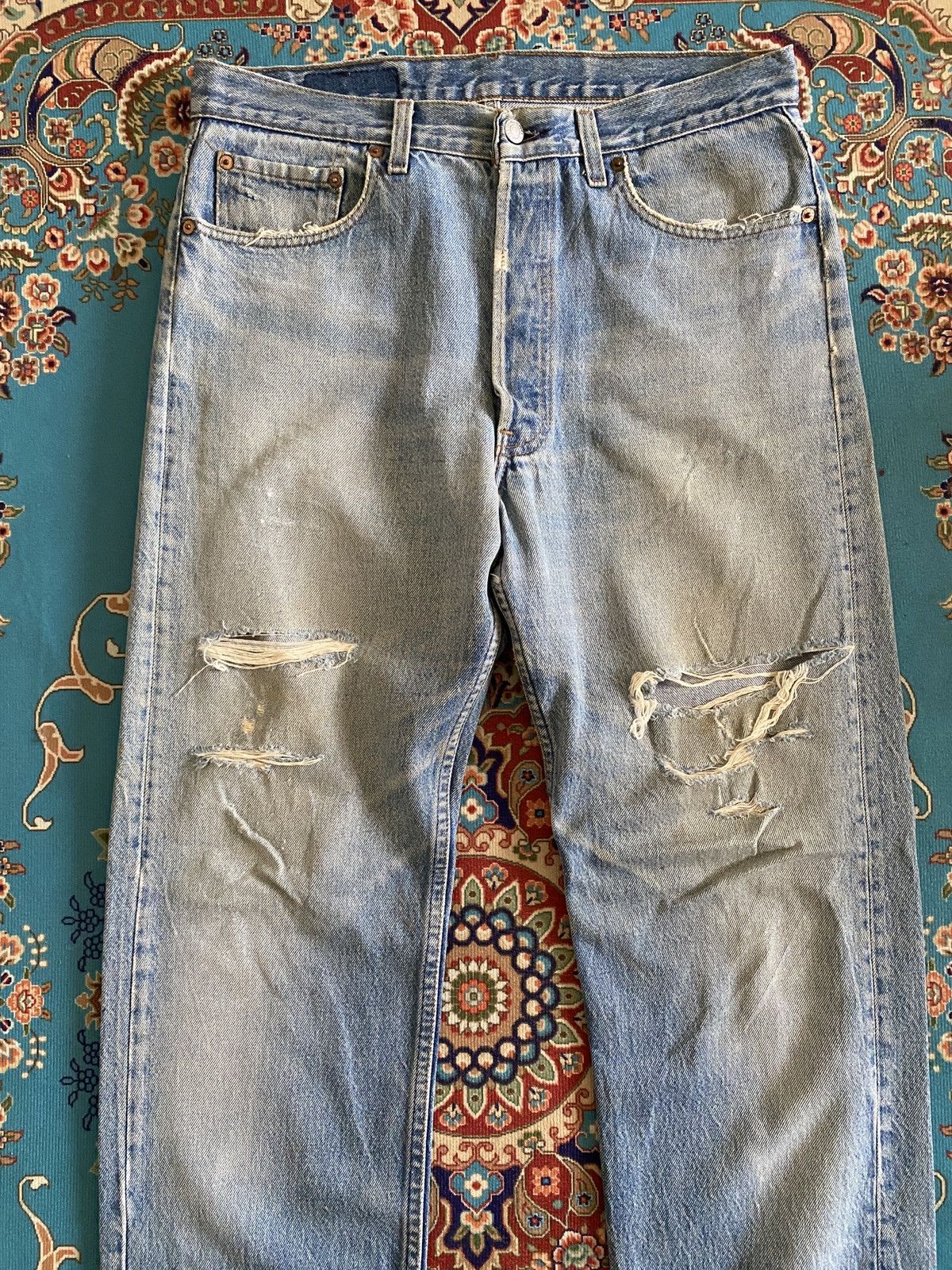 Levi's Vintage 90s Levi’s 501 Distressed Denim Size US 32 / EU 48 - 4 Thumbnail