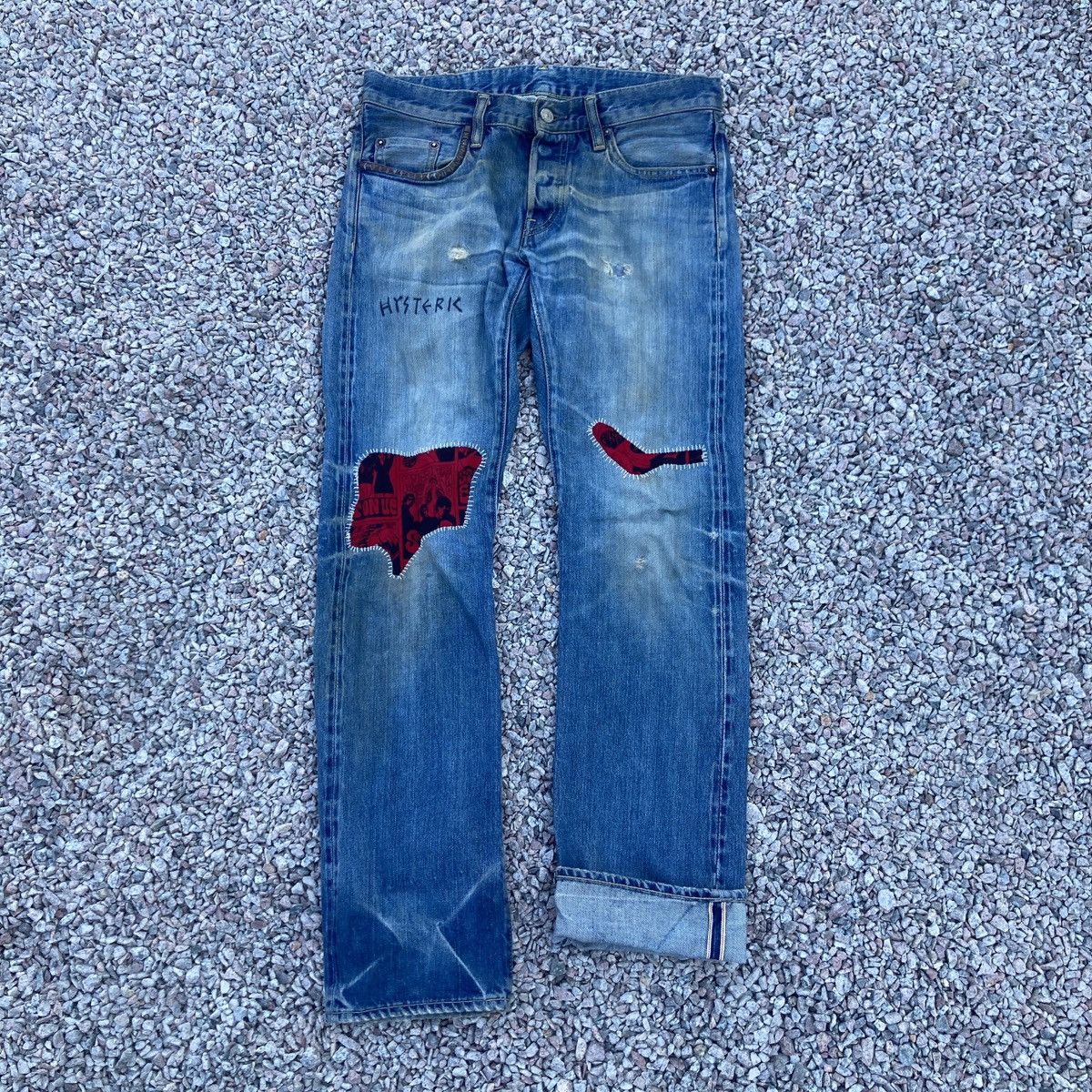 Hysteric Glamour × Seditionaries DISTRESSED HYSTERIC GLAMOUR SELVEGDE JEANS Size US 29 - 2 Thumbnail
