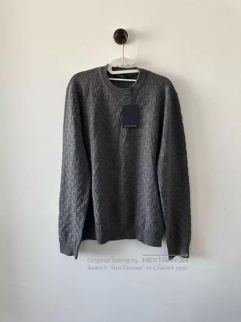 Louis Vuitton Louis Vuitton Grey Checker Knit Sweater Size US L / EU 52-54 / 3 - 1 Thumbnail
