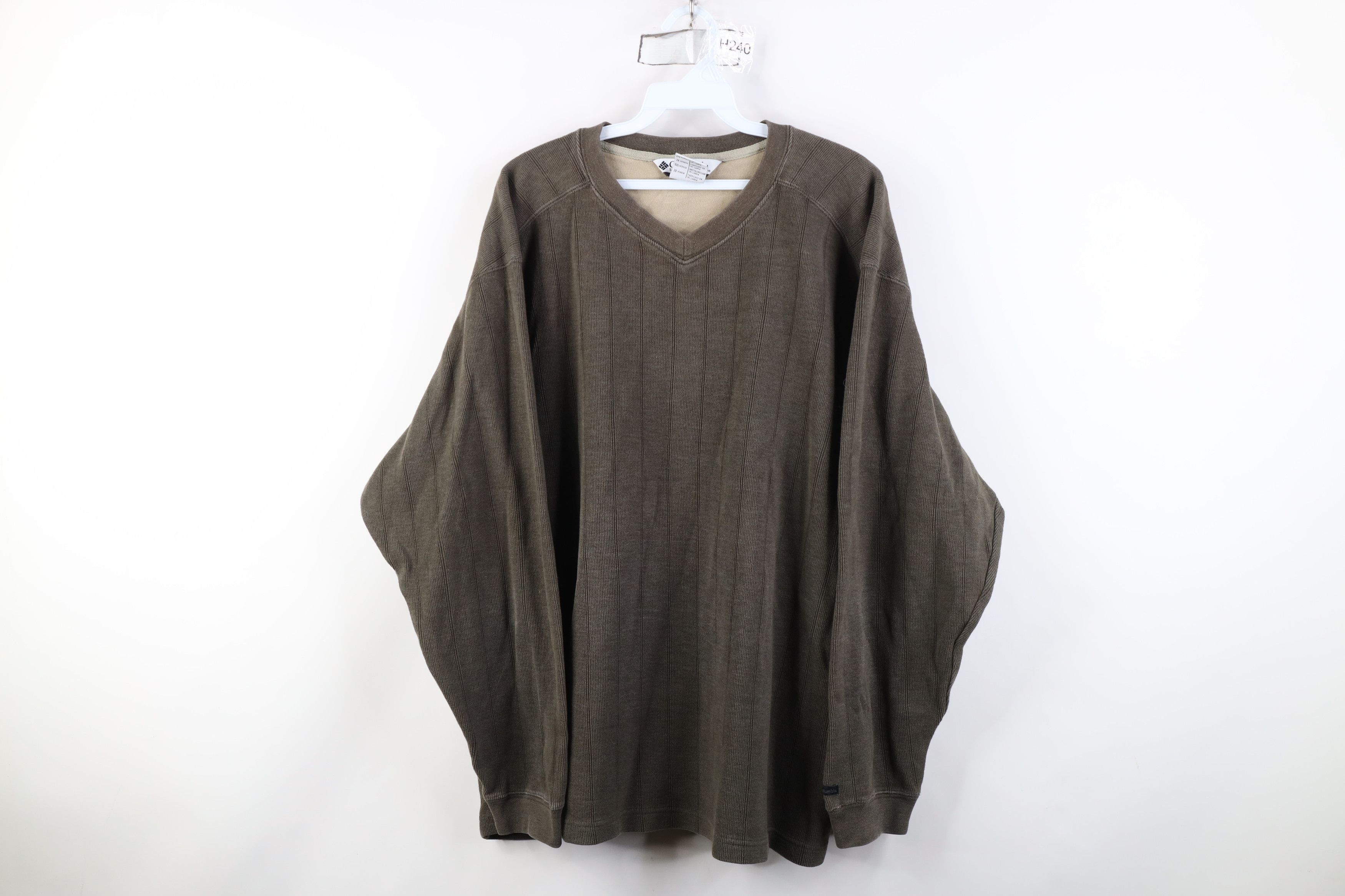 Columbia Vintage 90s Columbia Ribbed Knit Long Sleeve T-Shirt Brown Size US XXL / EU 58 / 5 - 1 Thumbnail
