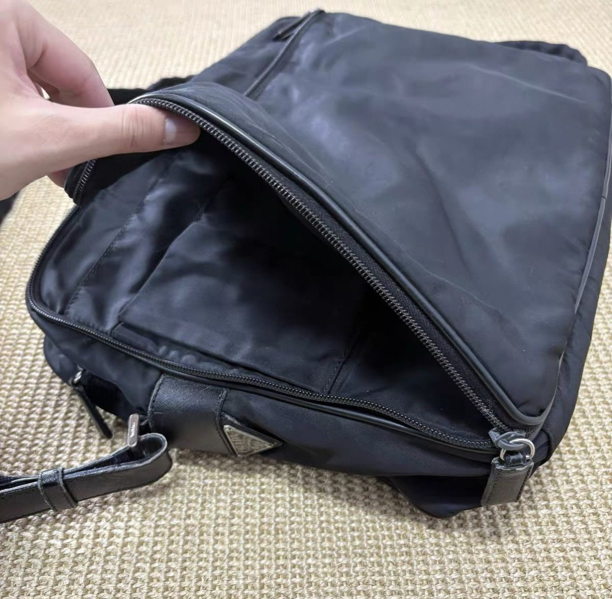 Prada Prada Briefcase Logo Leather Panel Commute Bag J29 Size ONE SIZE - 8 Thumbnail